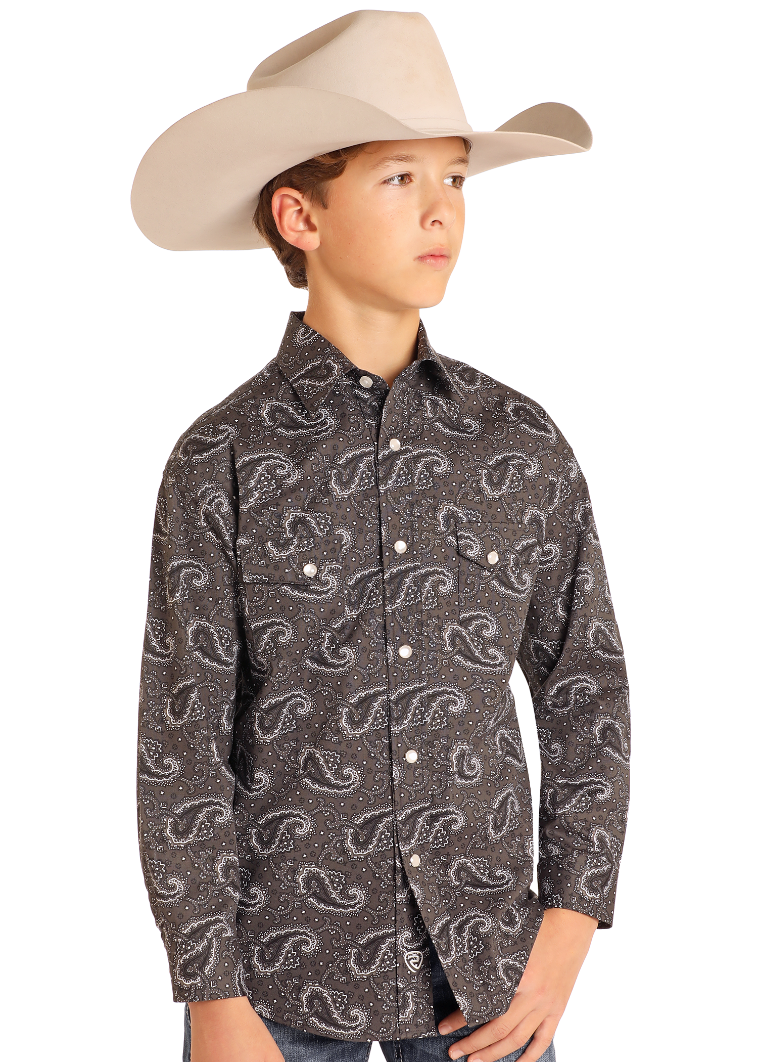 Boys' Paisley Print Long Sleeve Snap Shirt | Rock & Roll Denim