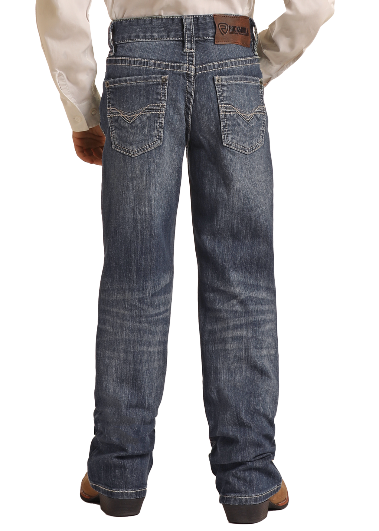 Boys' Regular Fit Light Grey Top-Stitching Bootcut Jeans | Rock