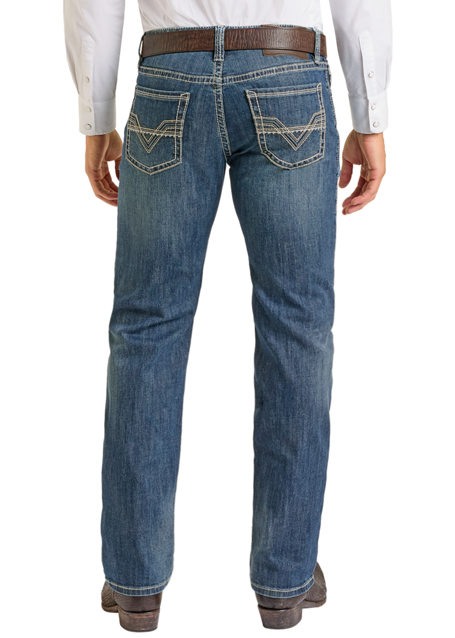 Men's Slim Fit Two Tone Straight Leg Jeans
