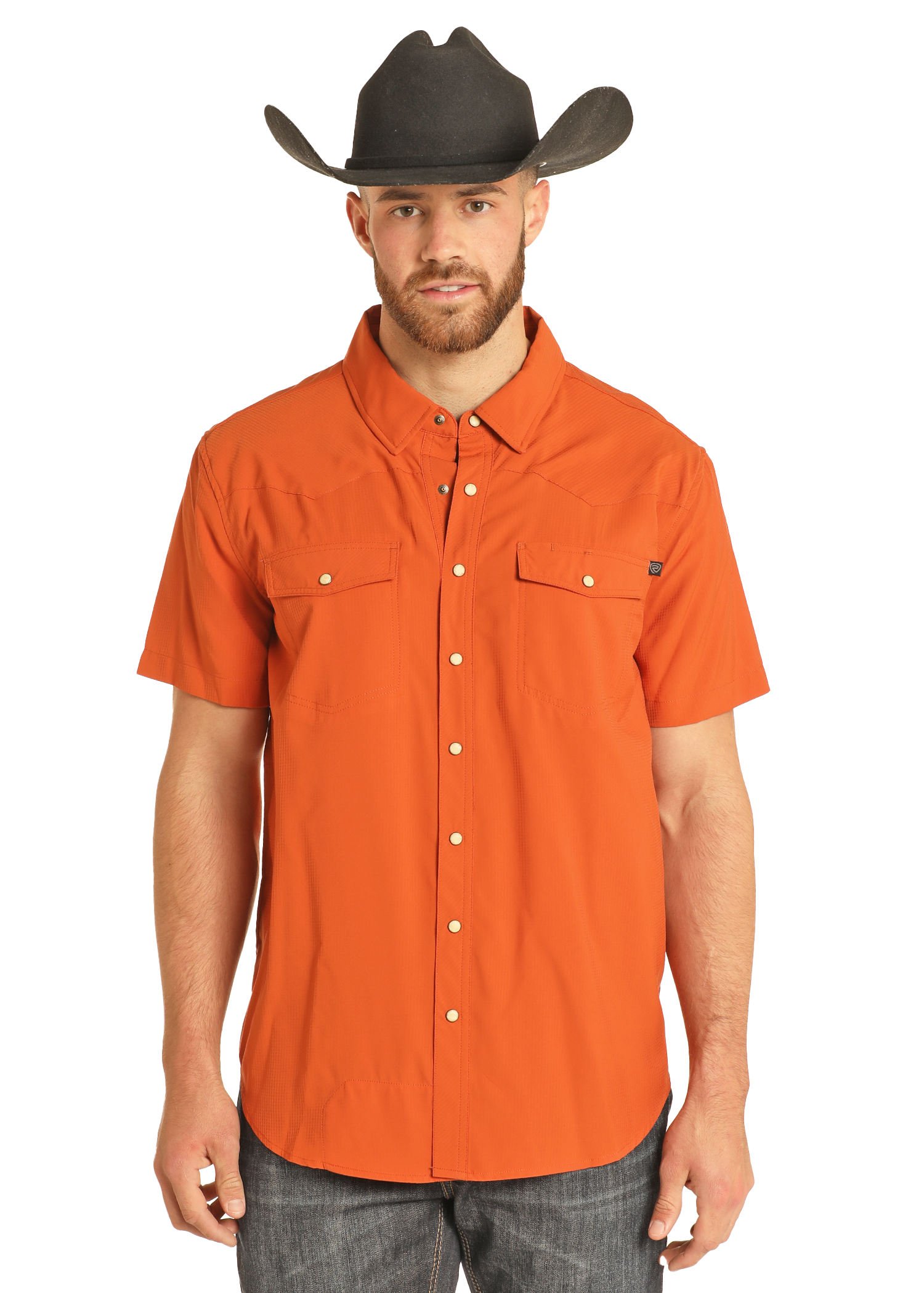 men's orange short sleeve dress shirt Men's Short Sleeve Industrial Work Shirt