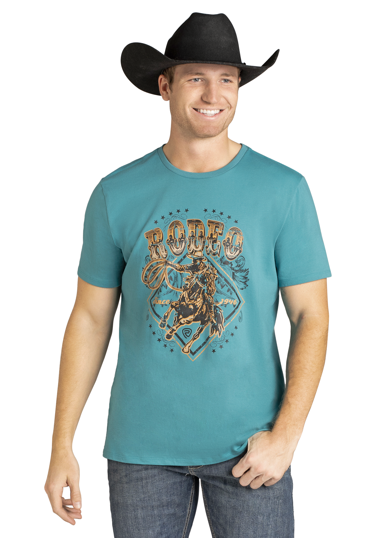 タレントカード Rest&Recreation RR horse graphic tee Unisex Turquoise Rodeo Graphic Tee | Rock & Roll Denim