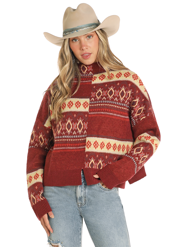 Women s Modern Aztec Sweater Rock Roll Denim