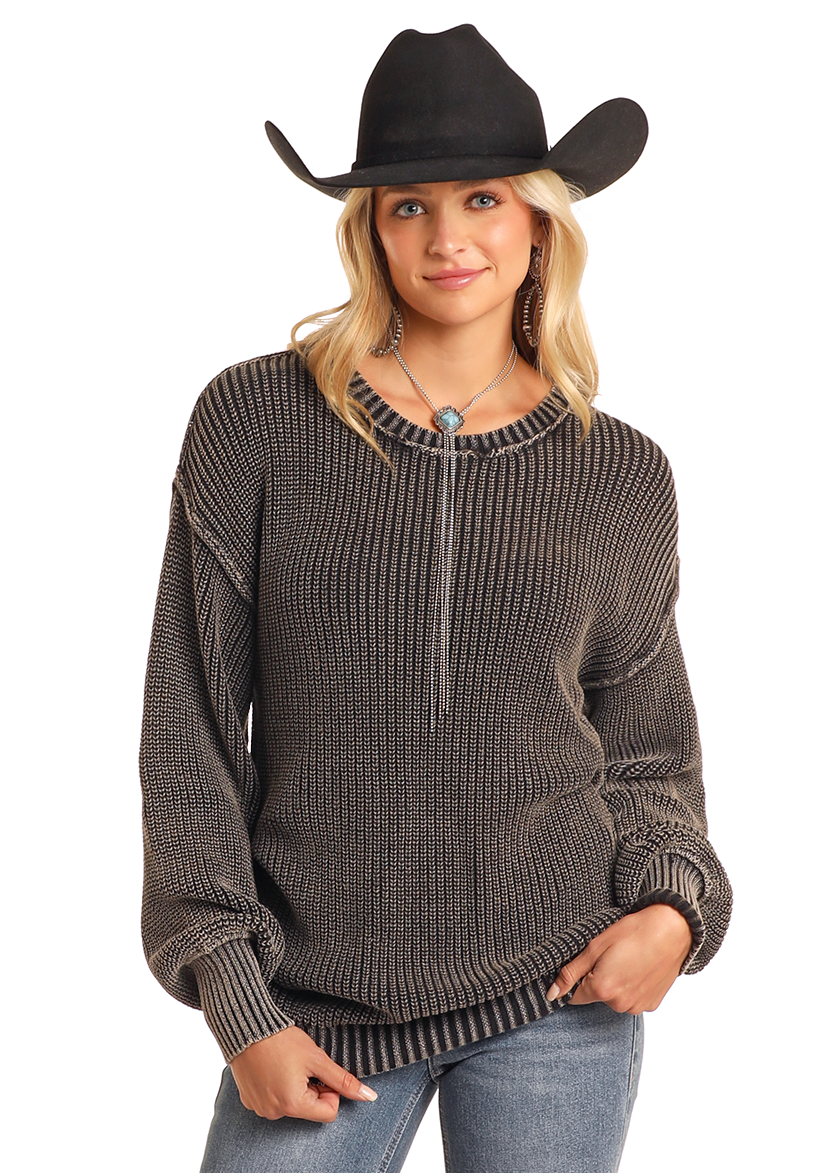 Women's Reversible Rib Knit Sweater | Rock & Roll Denim