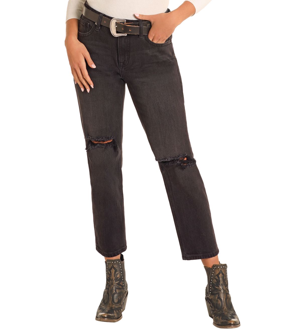 Black ripped jeans shops womens