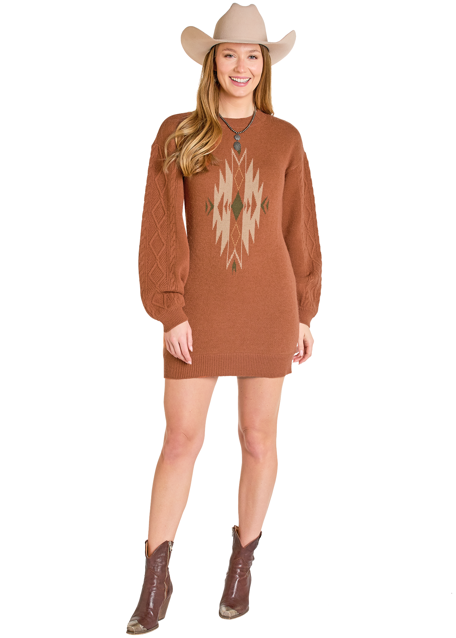Women's Aztec Sweater Dress Women's Aztec Sweater Dress