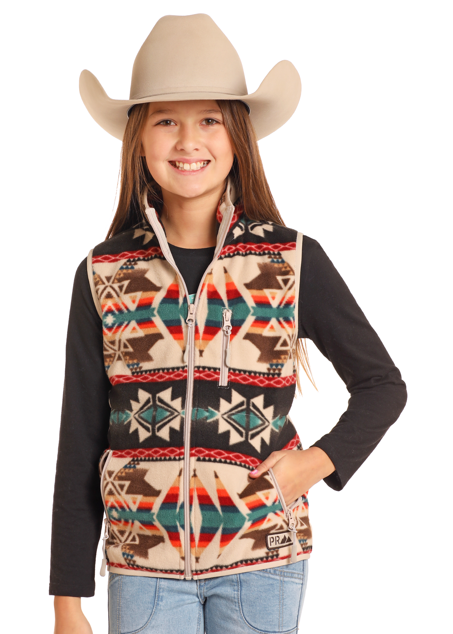ベスト/ジレ Mexican Biker Vest <Kids size> Kids Leather Vest - Traditional Style & Side Laces