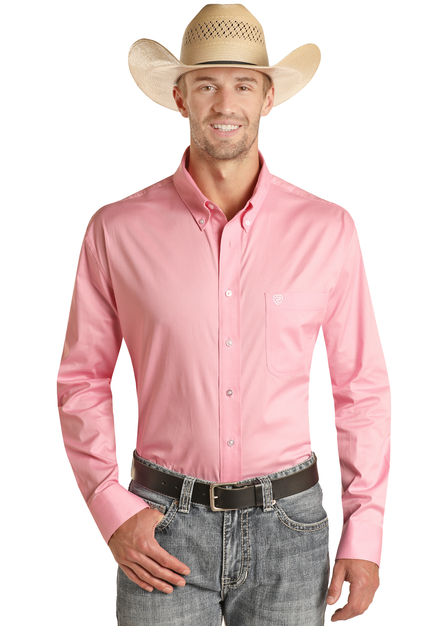 Men's Regular Fit Pink Long Sleeve Button Shirt Men's Regular Fit Pink Long Sleeve Button Shirt