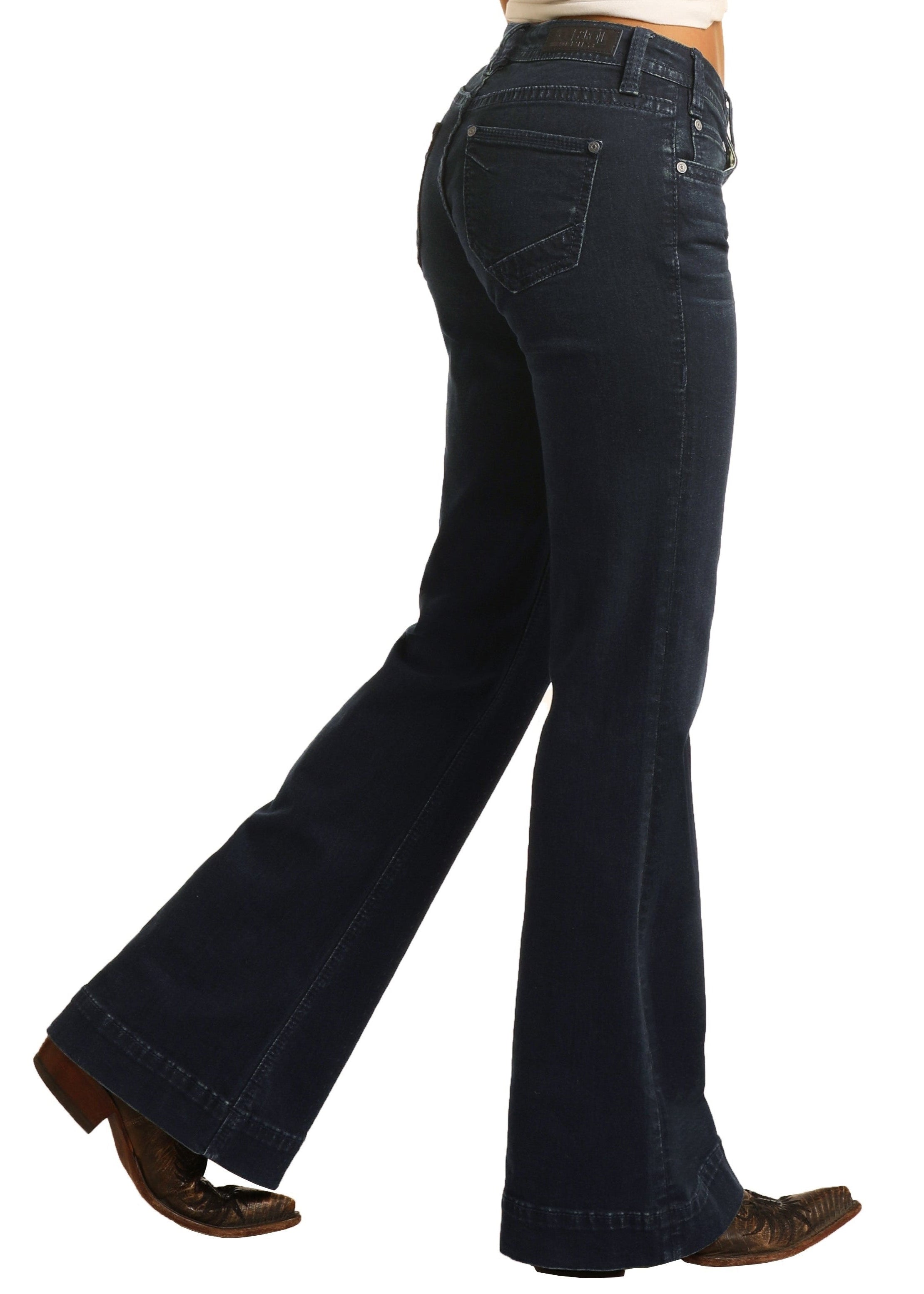 Women's Mid Rise Extra Stretch Trousers | Rock & Roll Denim