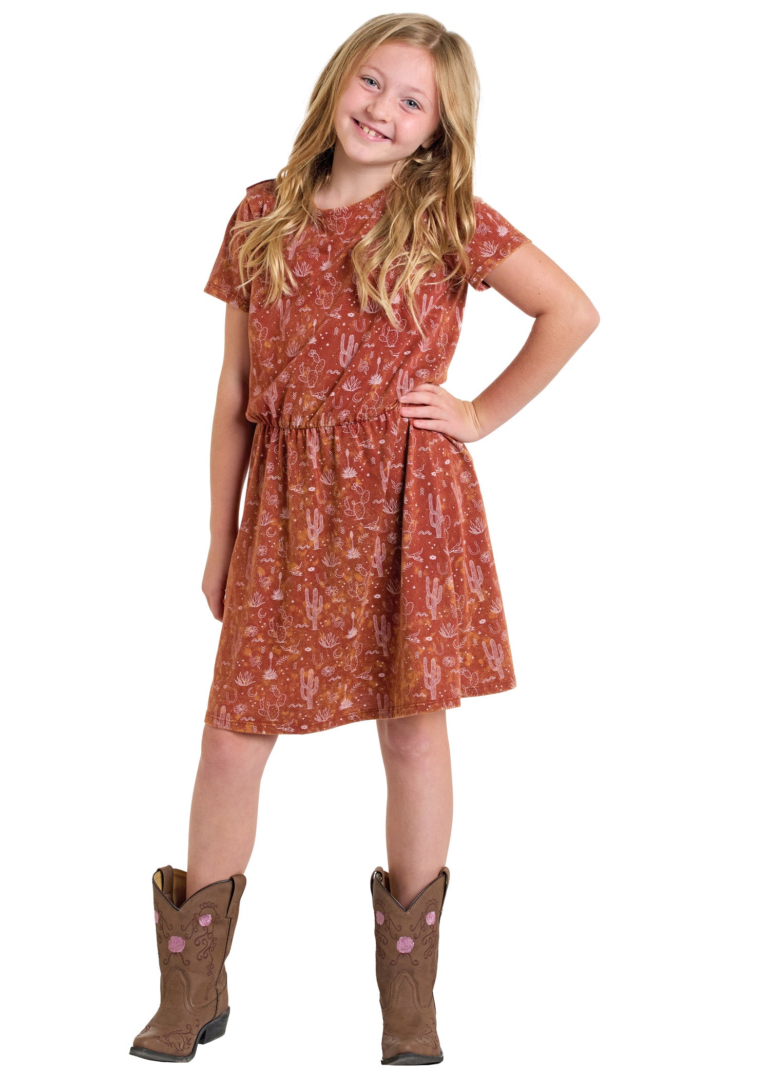Rock & Roll Denim Girl's Desert Print Tee Dress, M Rock & Roll Denim Girl's Desert Print Tee Dress, M