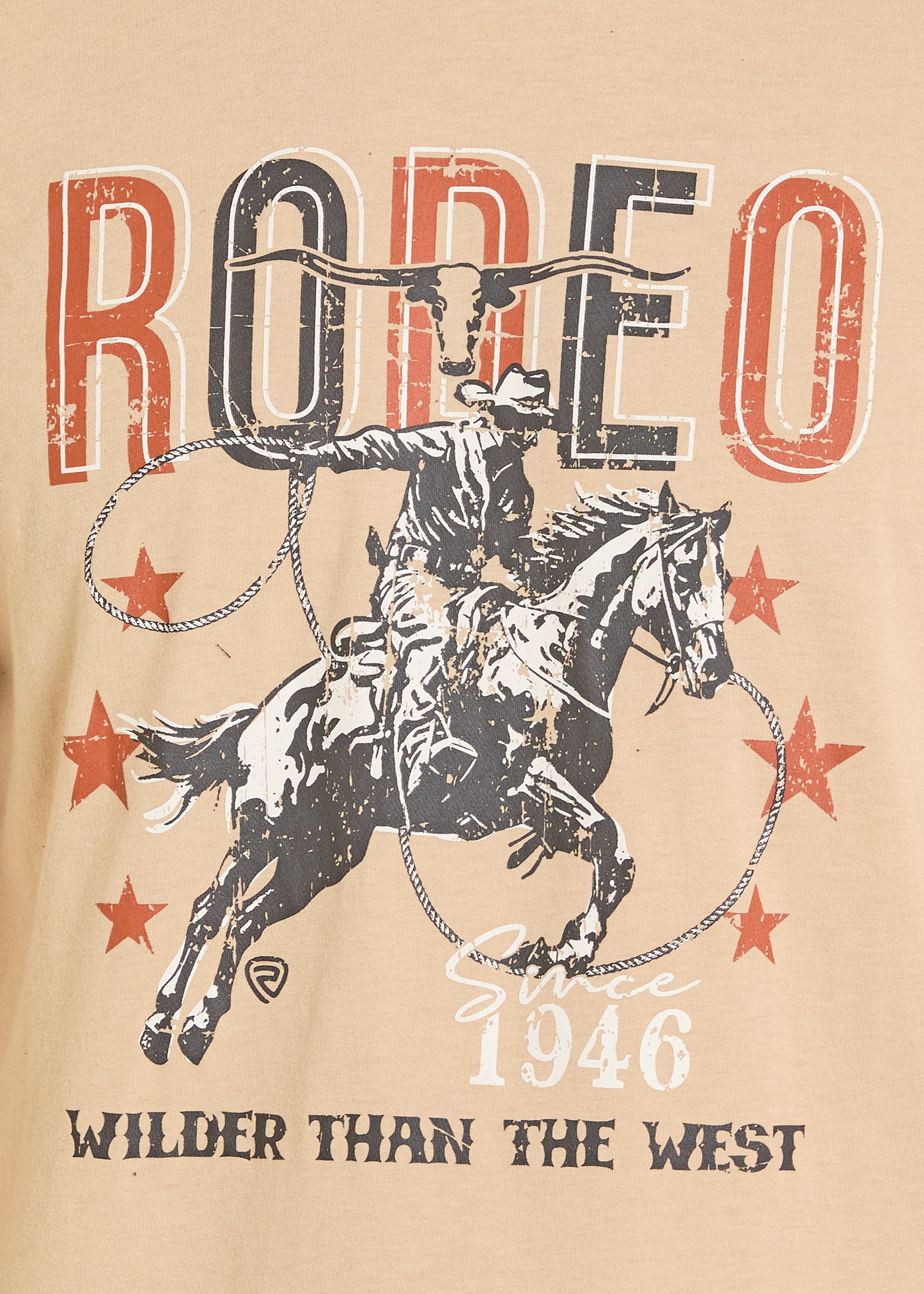 Close up graphic of the rodeo rider.