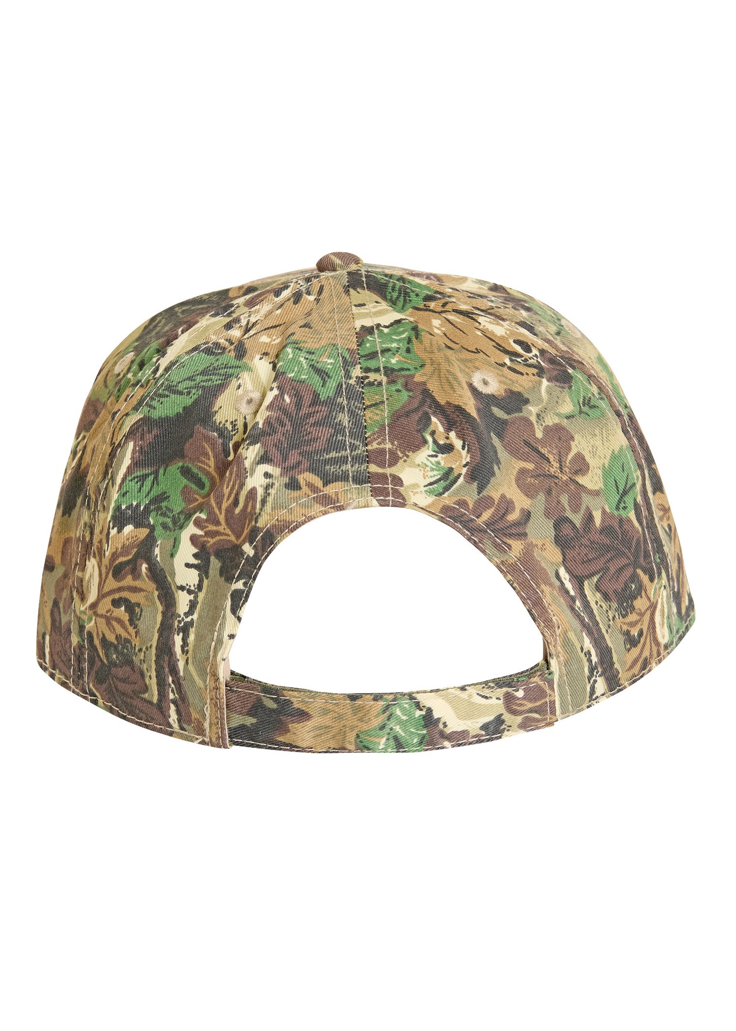 Camouflage-patterned cap on a white background