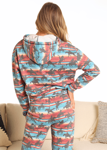 Range Serape Horse Print Hoodie