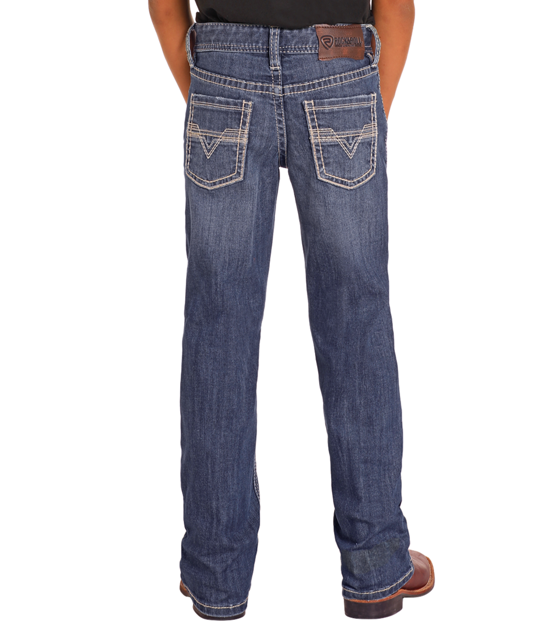 Boys' Regular Fit Two-Tone Stitch Bootcut Jeans