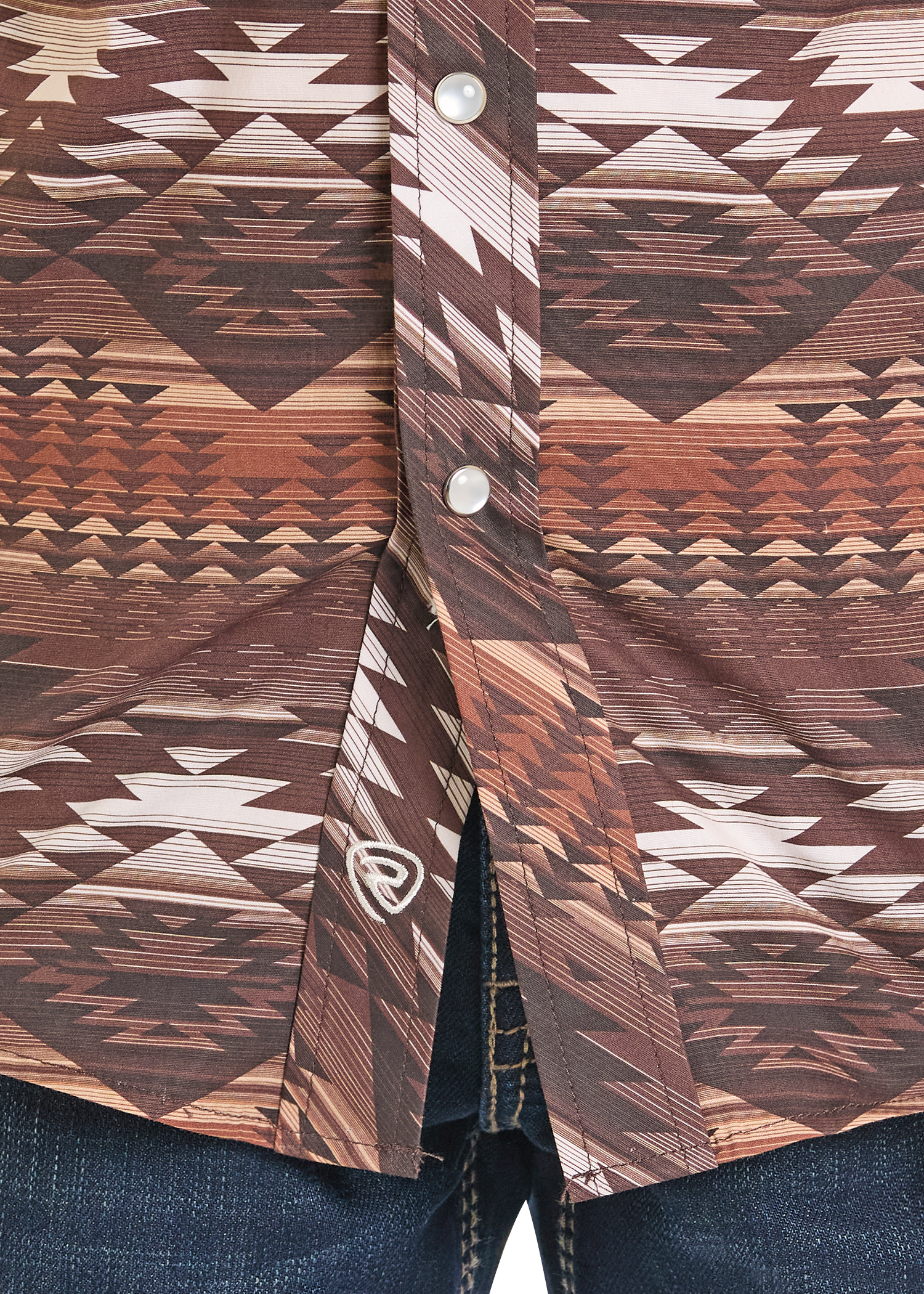 Boys' Brown Aztec Long Sleeve Snap Shirt | Rock & Roll Denim Boys' Brown Aztec Long Sleeve Snap Shirt | Rock & Roll Denim