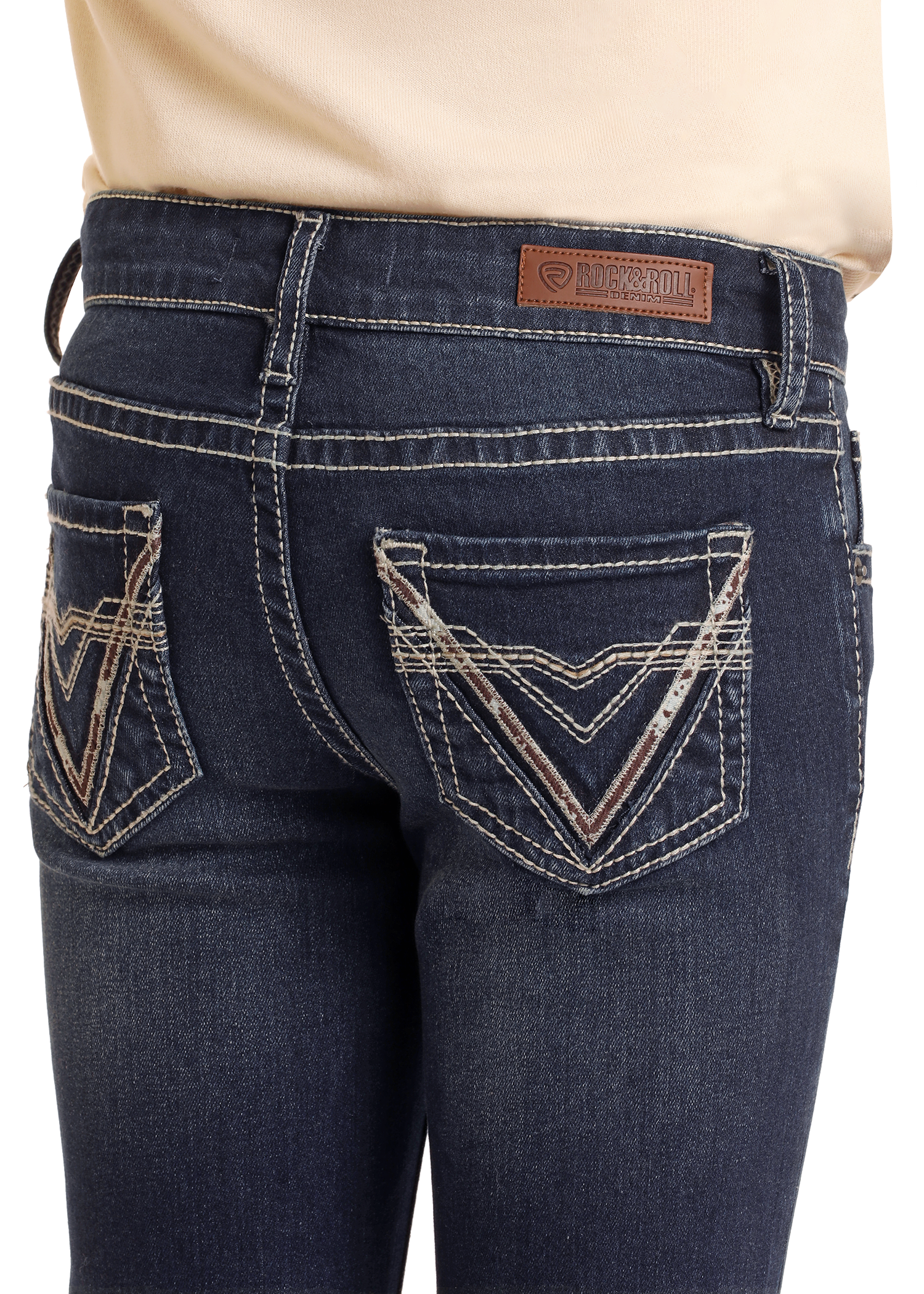 パンツ MADISON BLUE 5POCKET CUTOFF Pants JB Girls' Mid Rise Cowhide V Stitch Bootcut Jeans | Rock & Roll