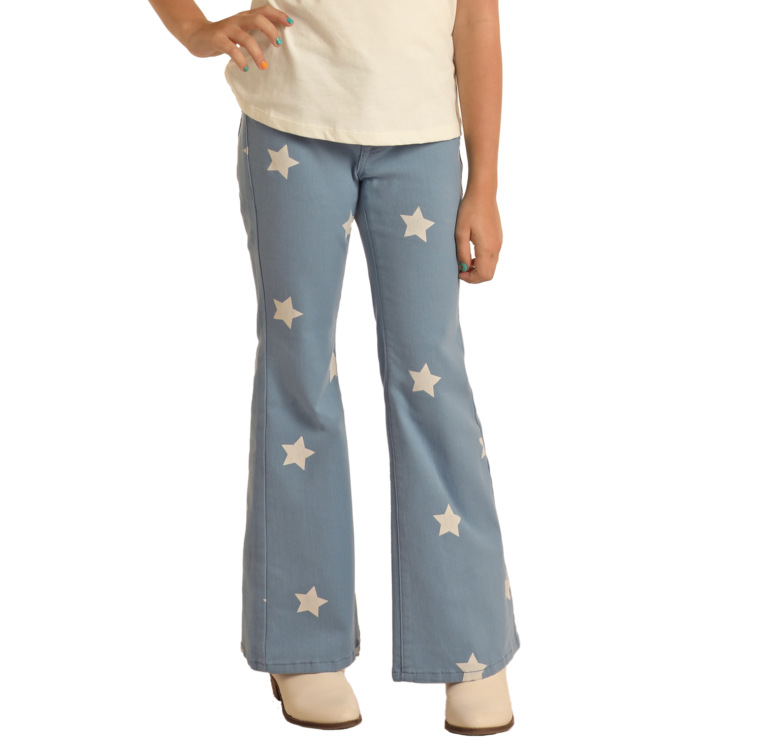 Girls' Star Print Flare Jeans