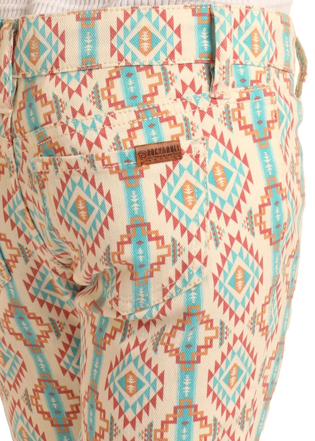 Shorts with a geometric pattern on a white background