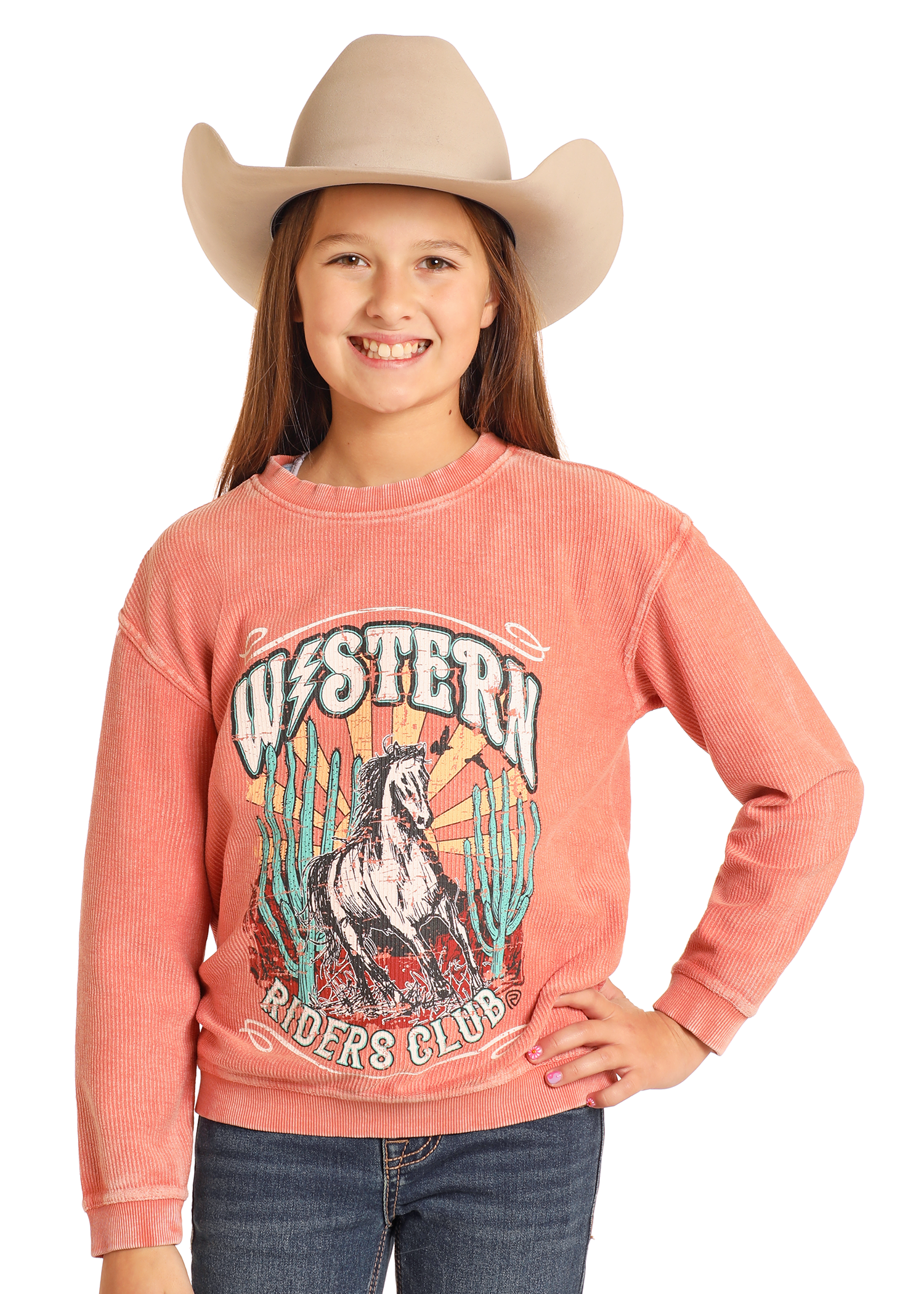 Girls' Western Graphic Pullover