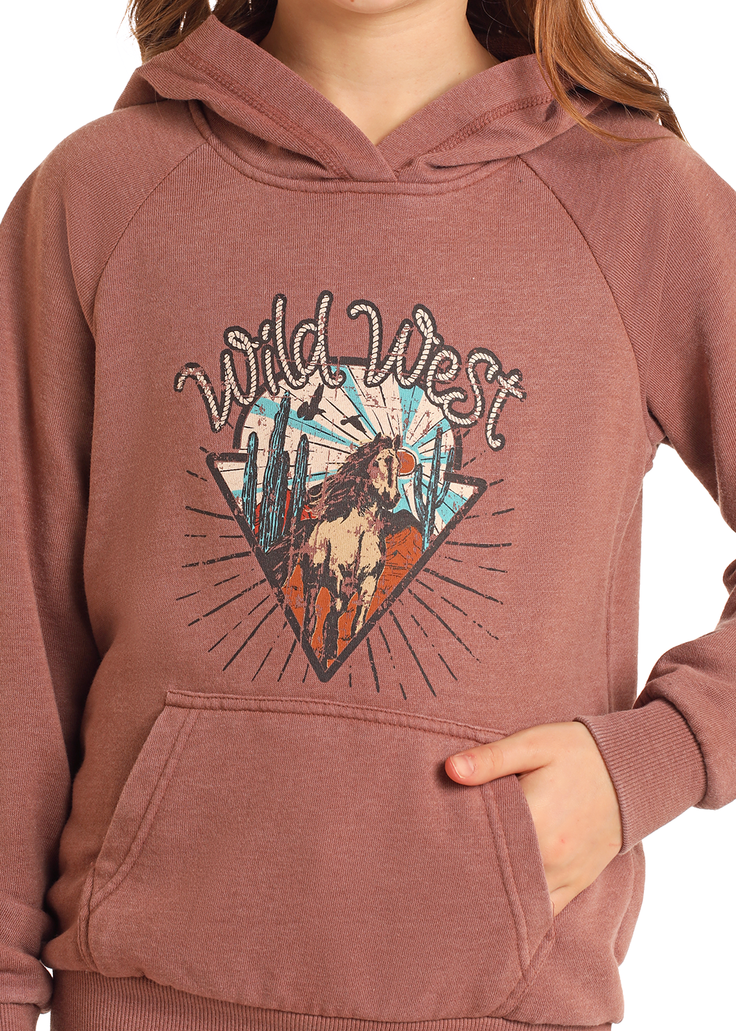 Girls' Wild West Graphic Hoodie Rock Roll Denim