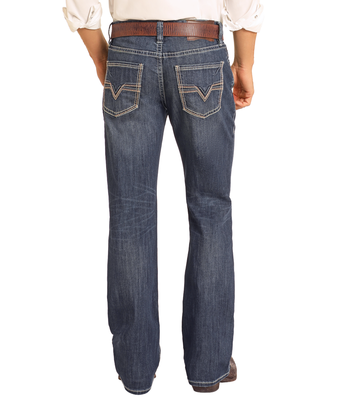 Relaxed Fit Raised Stitch Bootcut Jeans