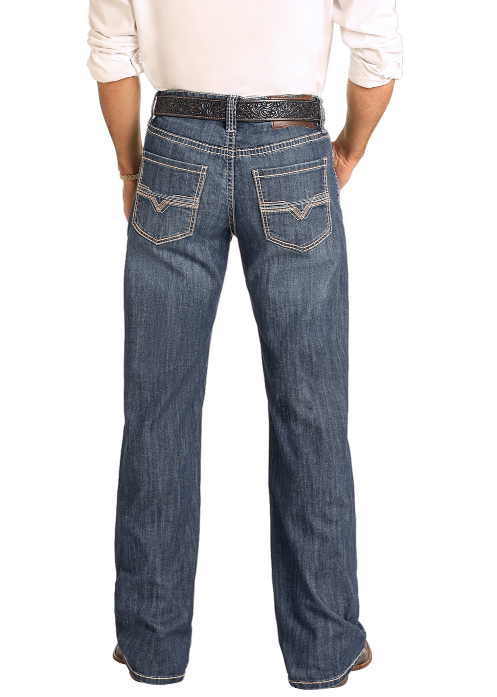 Relaxed Fit Small V Straight Leg Jeans