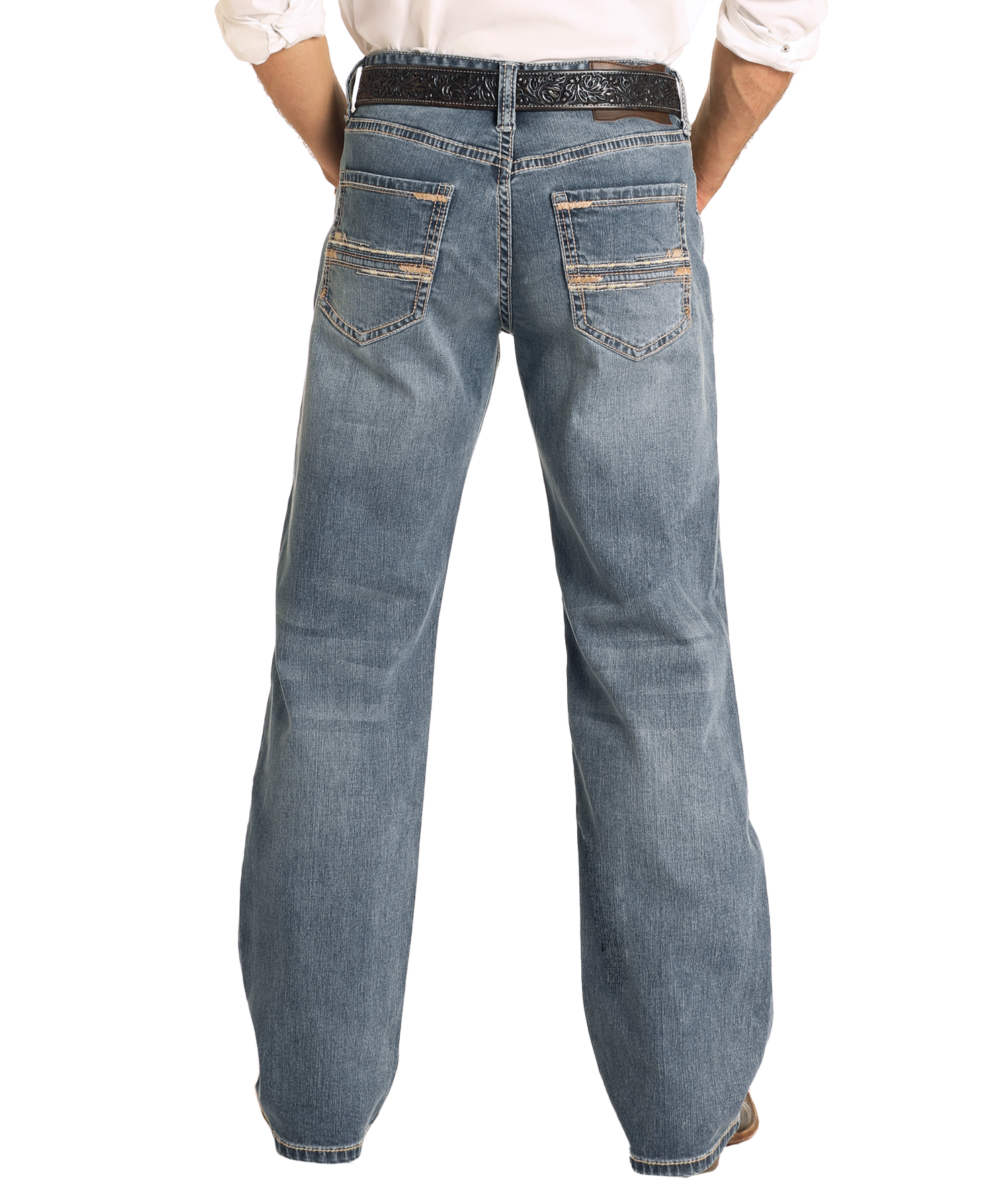 Relaxed Fit Straight Stitch Straight Leg Jeans