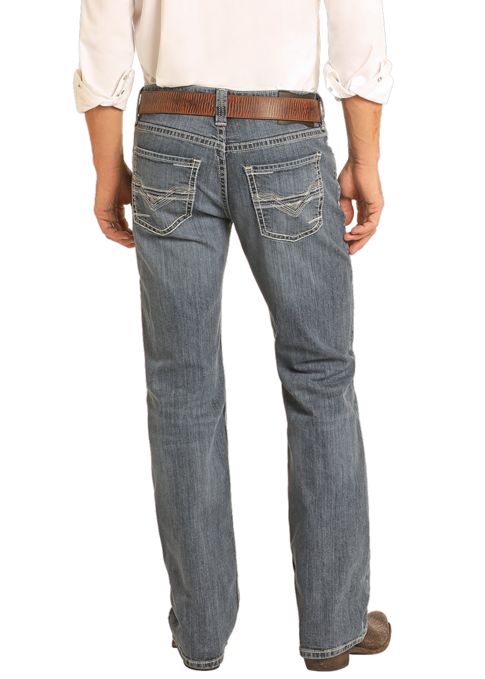 Regular Fit Rope Stitch Straight Leg Jeans