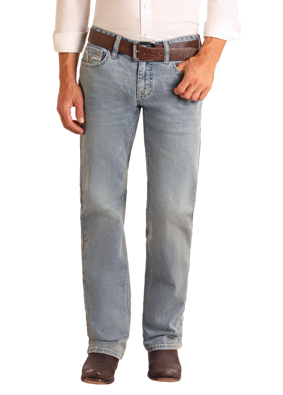 Regular Fit Light Wash Straight Leg Jeans - Main Image