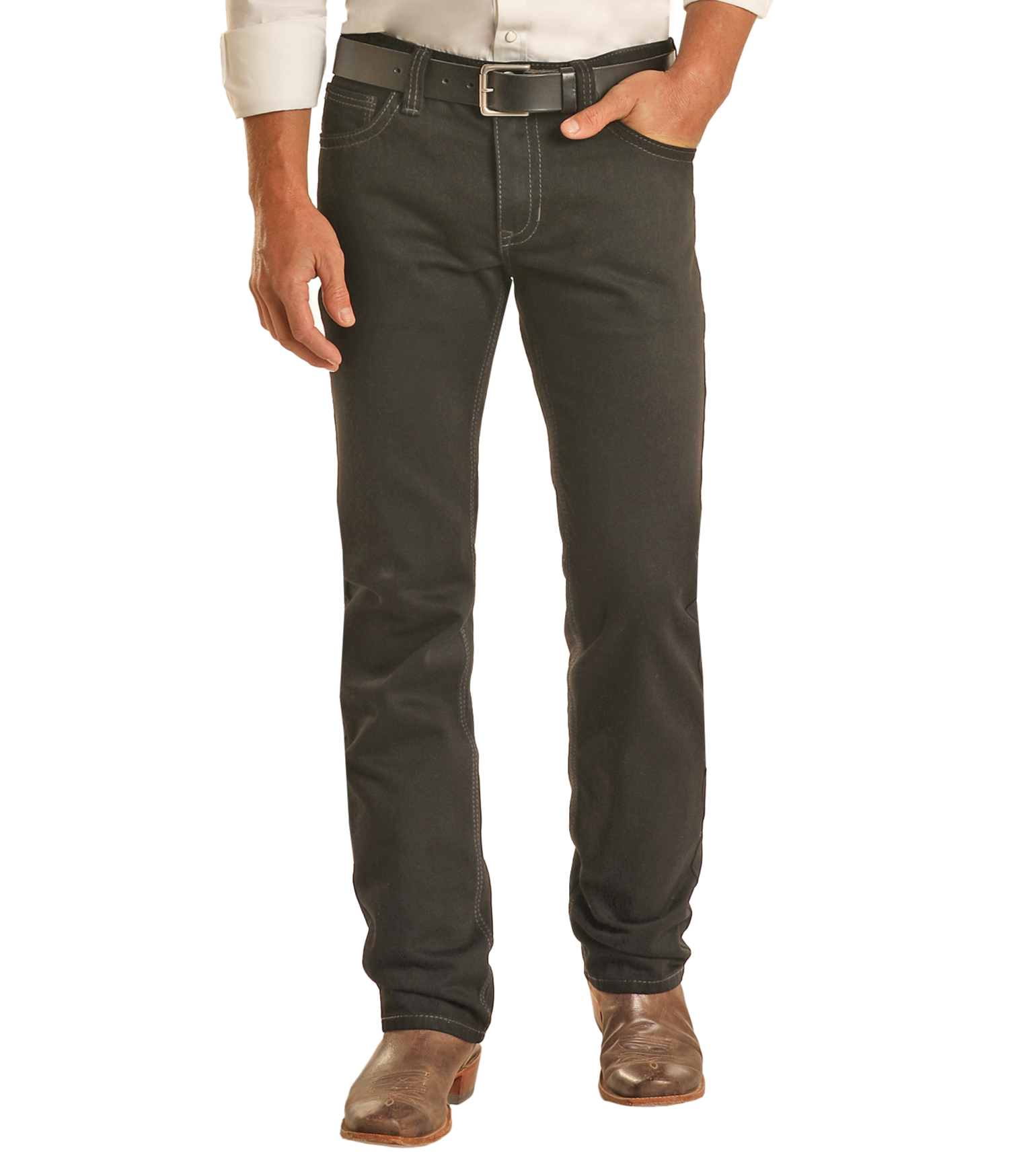 Black Slim Straight Jeans