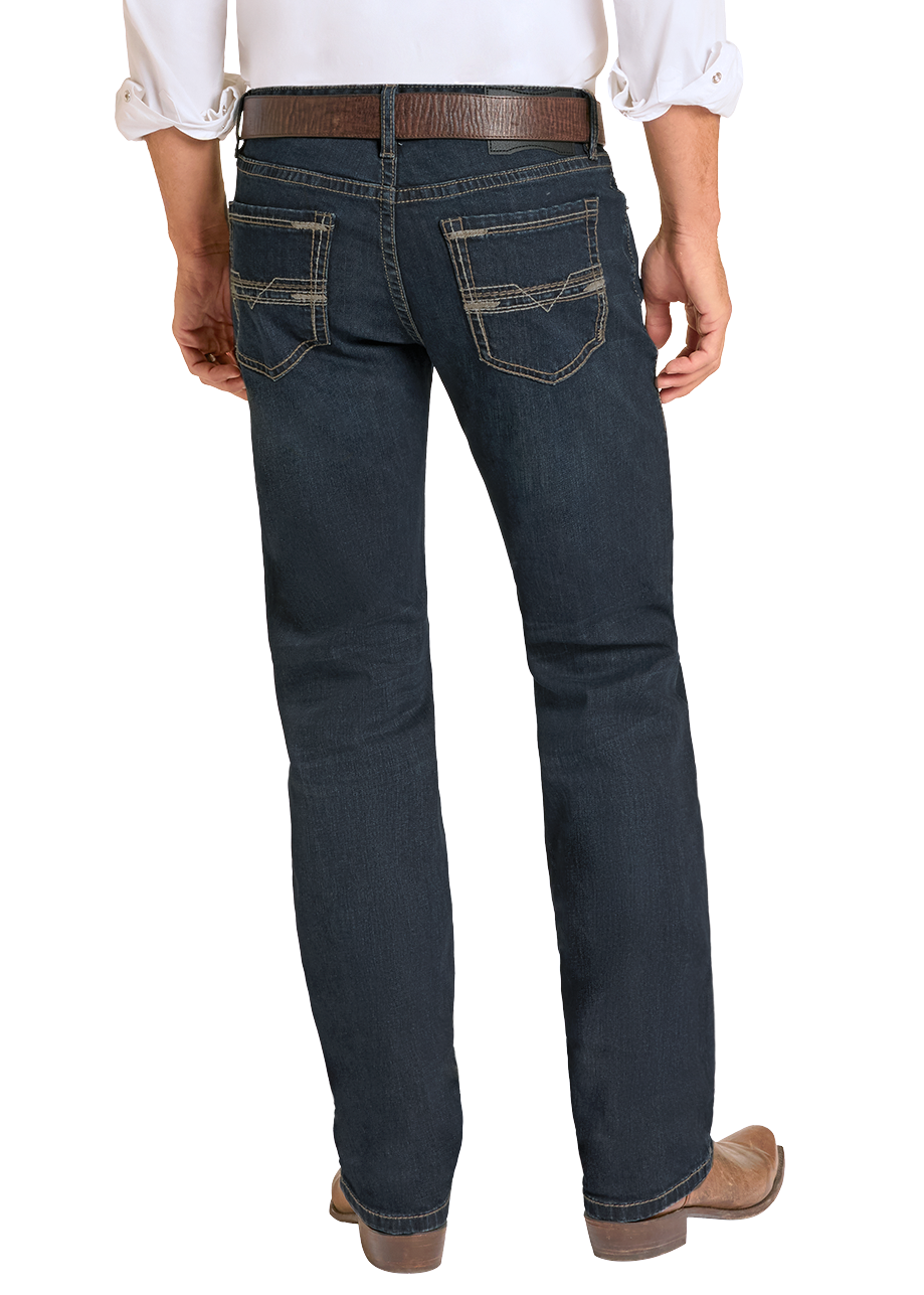 Man wearing a white shirt, dark jeans, and cowboy boots on a white background