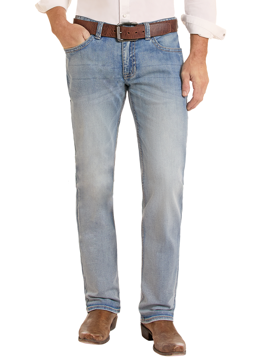 Men's acid wash jeans.