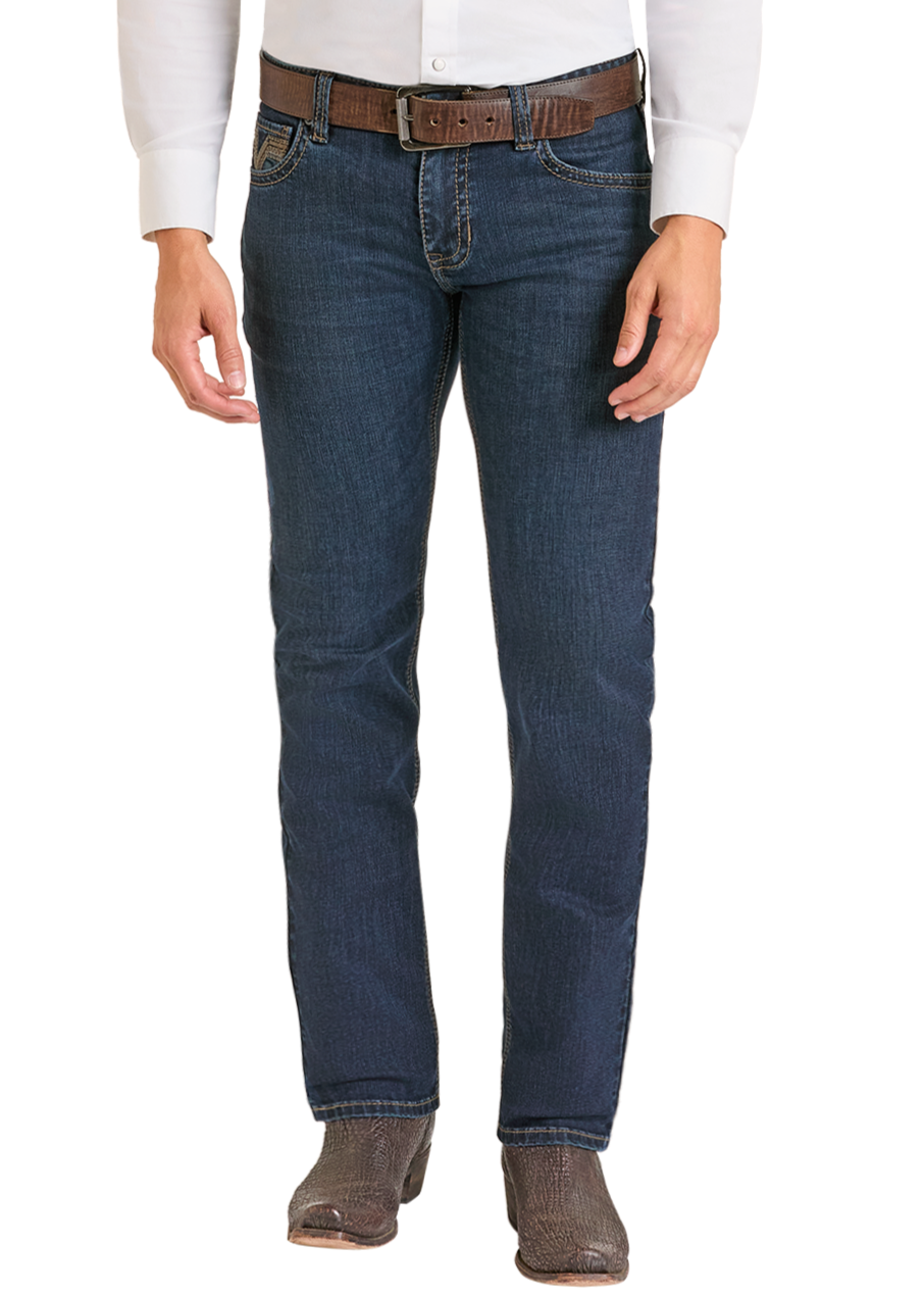 Men's Skinny Fit Classic Raised Stitch Straight Leg Jeans Rock