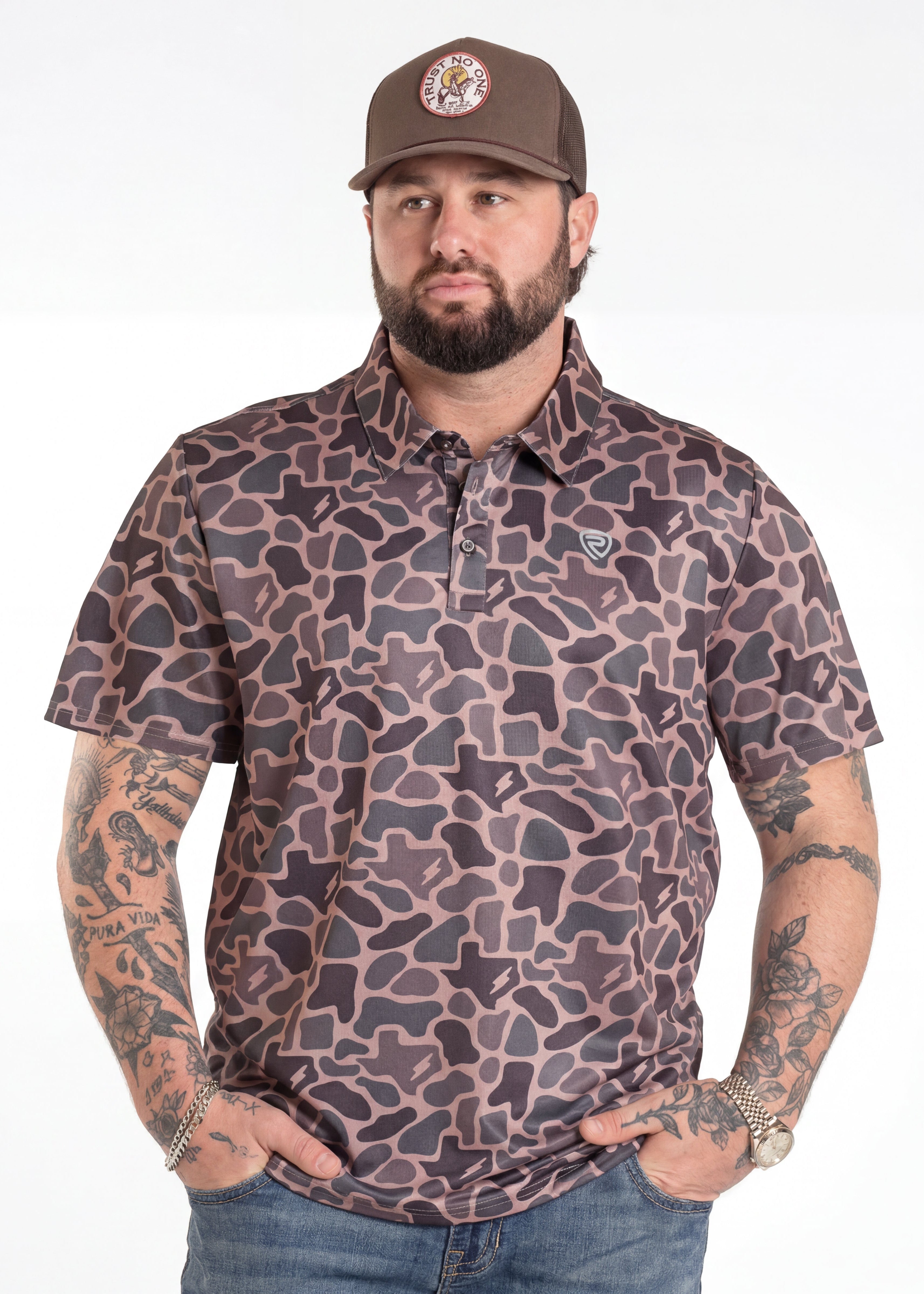 Men's Koe Wetzel Traditional Texas Camo Polo | Rock & Roll Denim