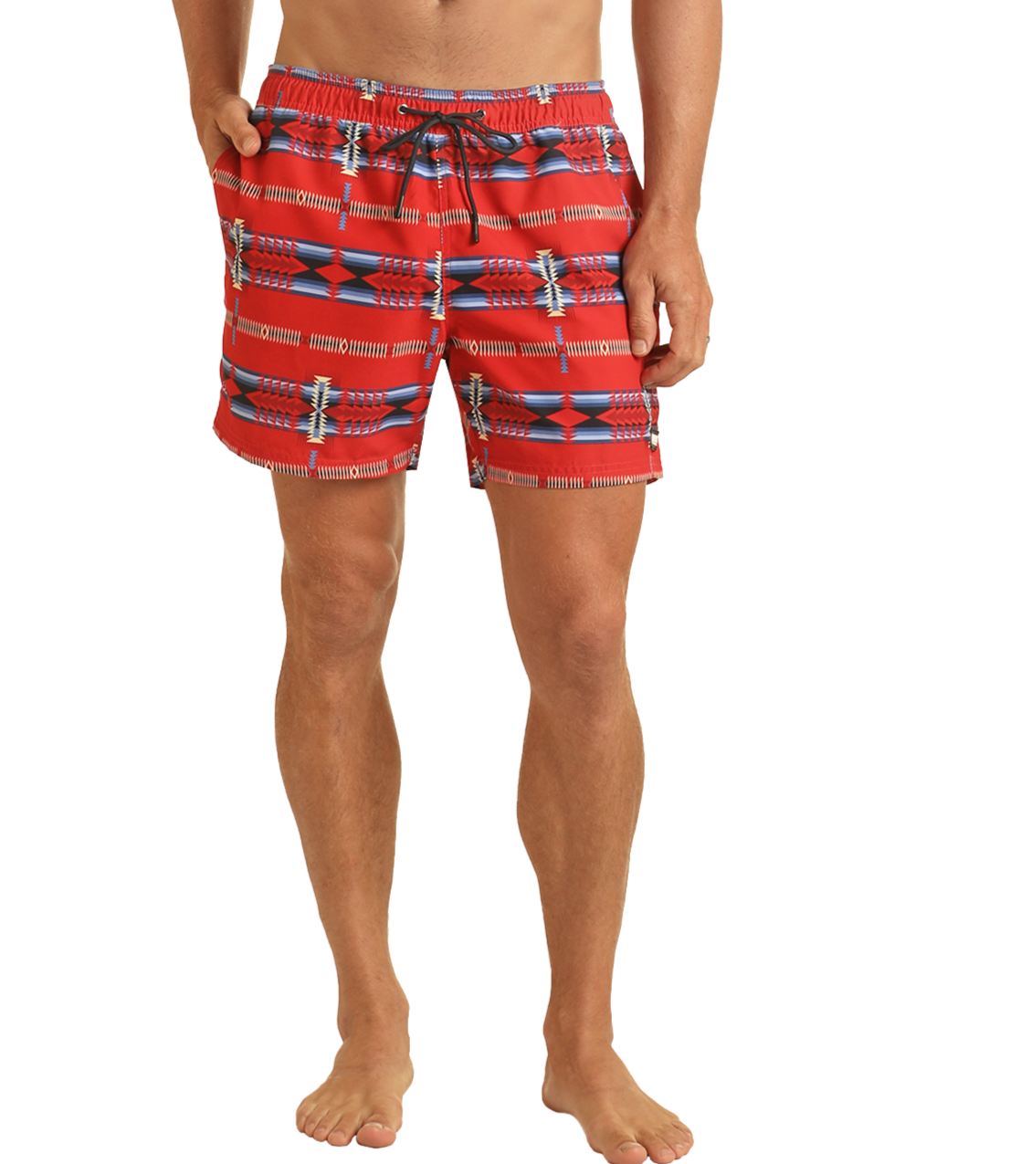 Red Aztec Volley Swim Shorts