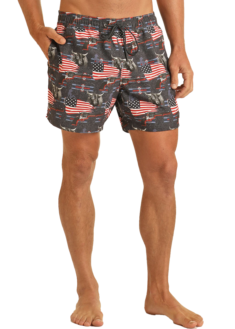 Americana Print Volley Swim Shorts