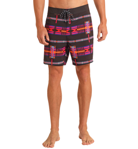 Men's Aztec Print Board Shorts | Rock & Roll Denim