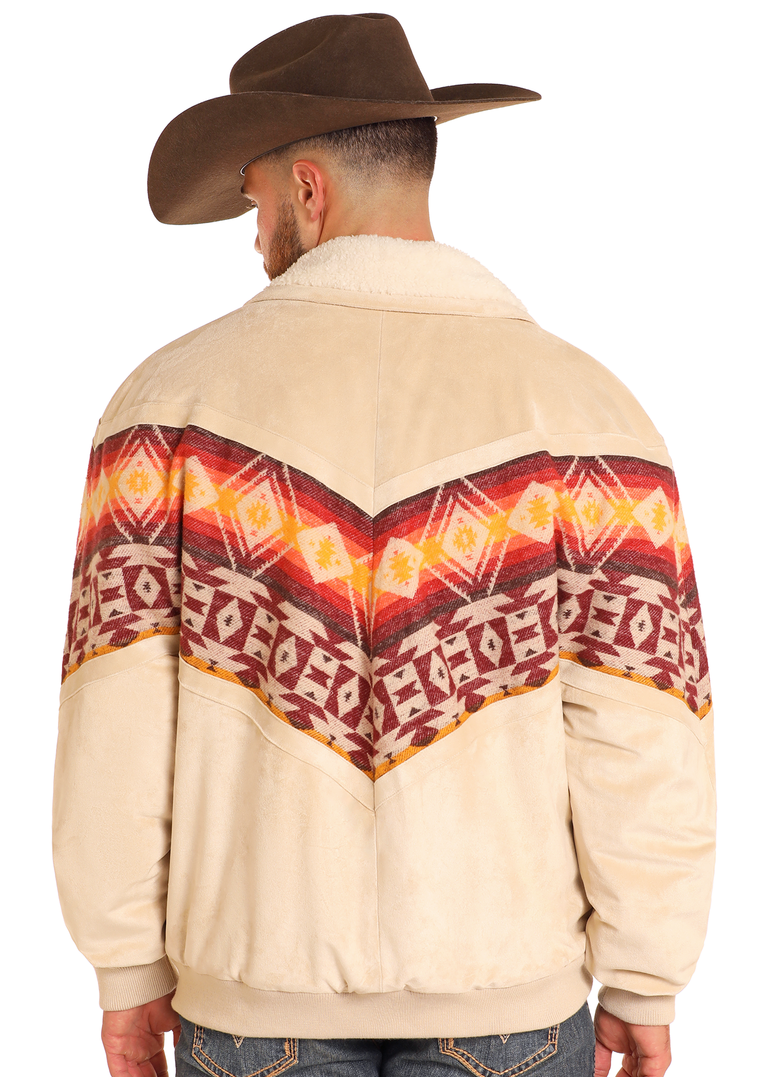 Aztec Border Print Jacquard Jacket