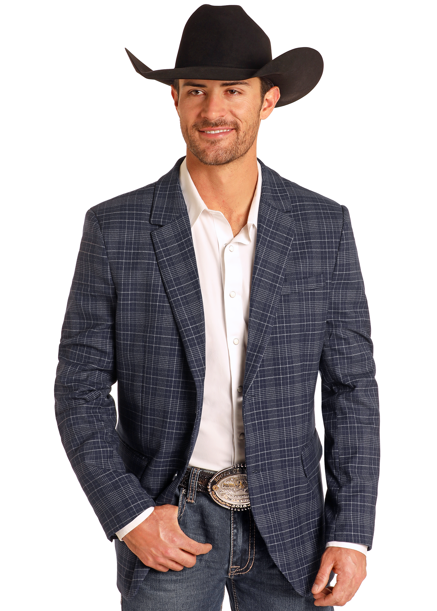 Navy Plaid Sport Coat