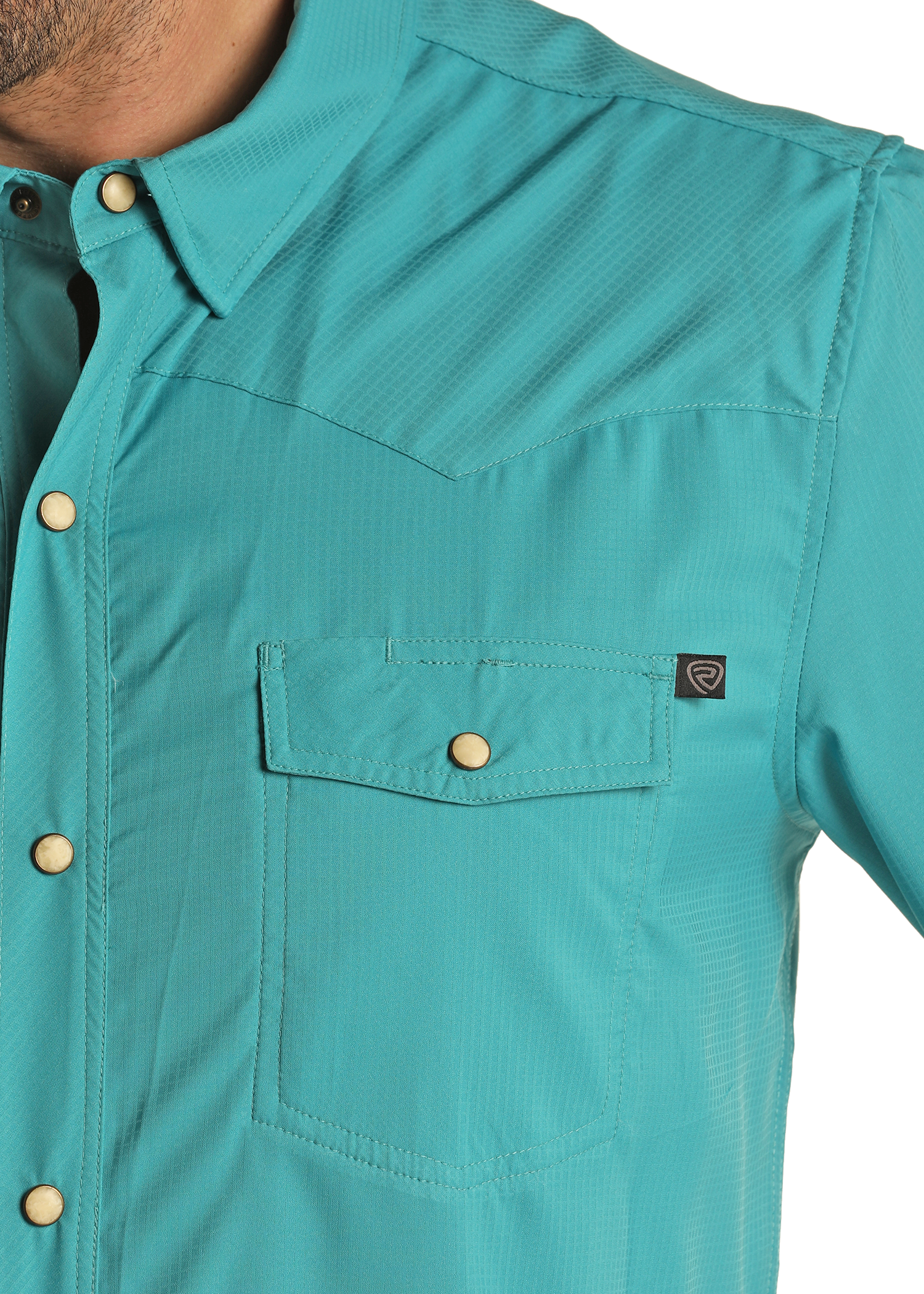 Men's TEK Western Turquoise Long Sleeve Shirt Men's TEK Western Turquoise Long Sleeve Shirt