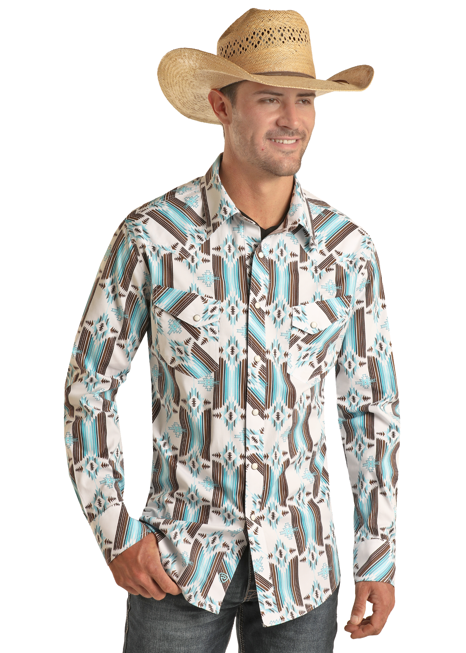 Aztec Long Sleeve Snap Shirt