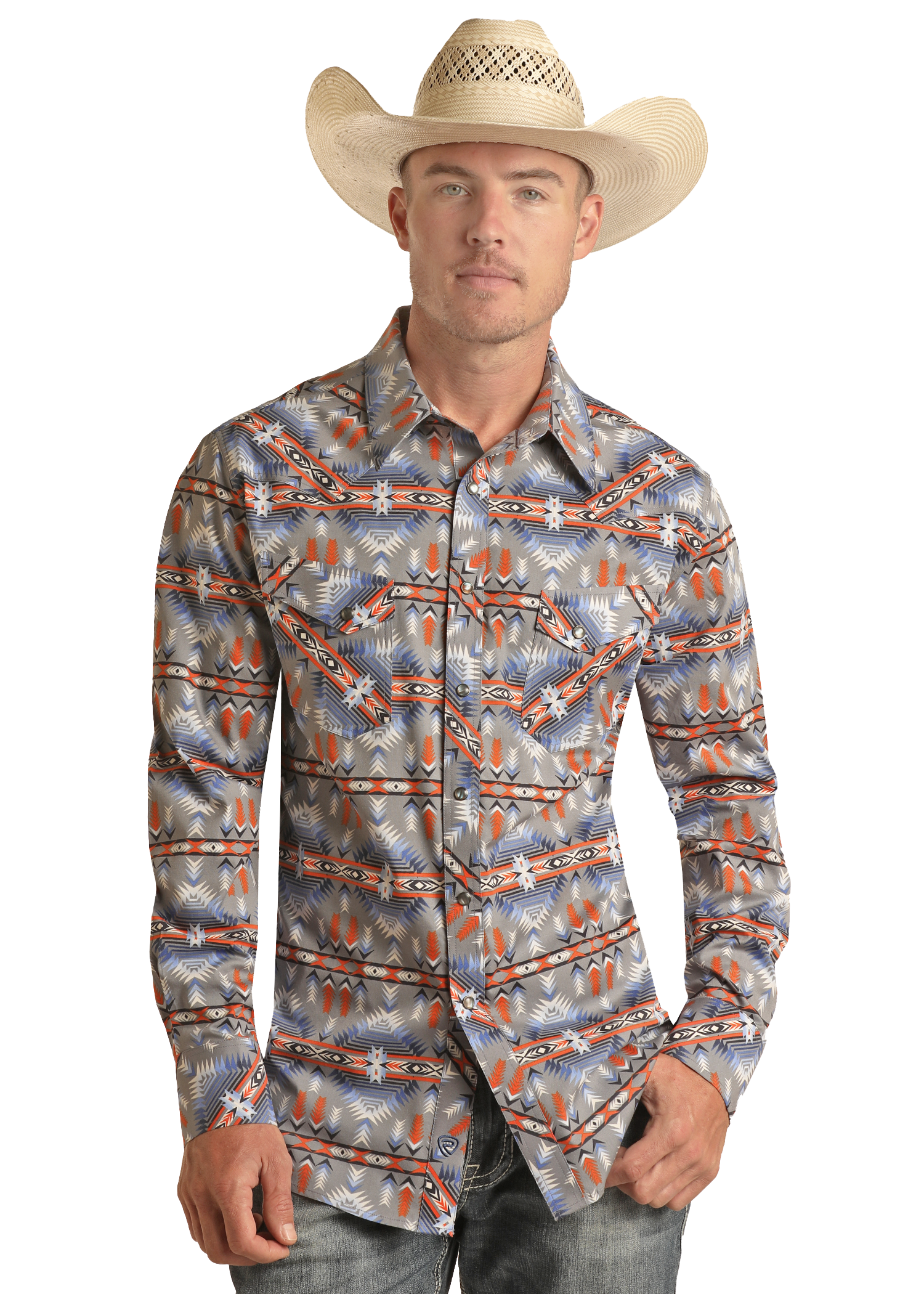 Aztec Long Sleeve Snap Shirt