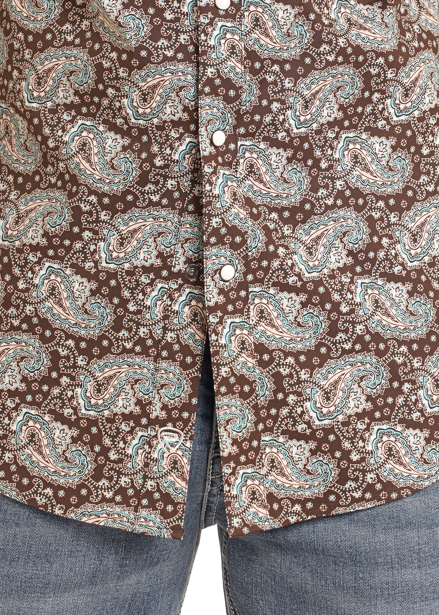 Slim Fit Paisley Long Sleeve Snap Shirt