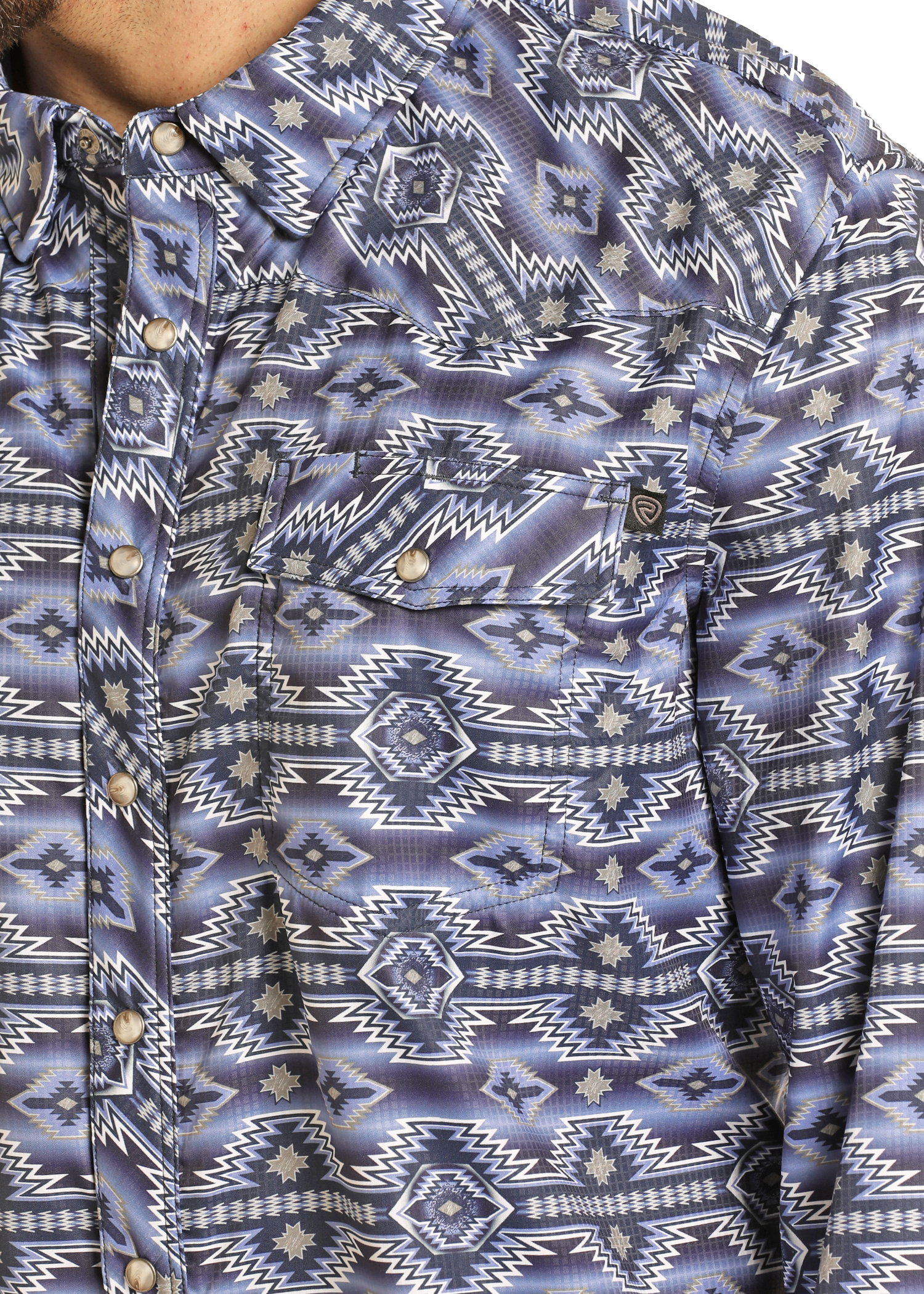 TEK Western Blue Aztec Long Sleeve Shirt