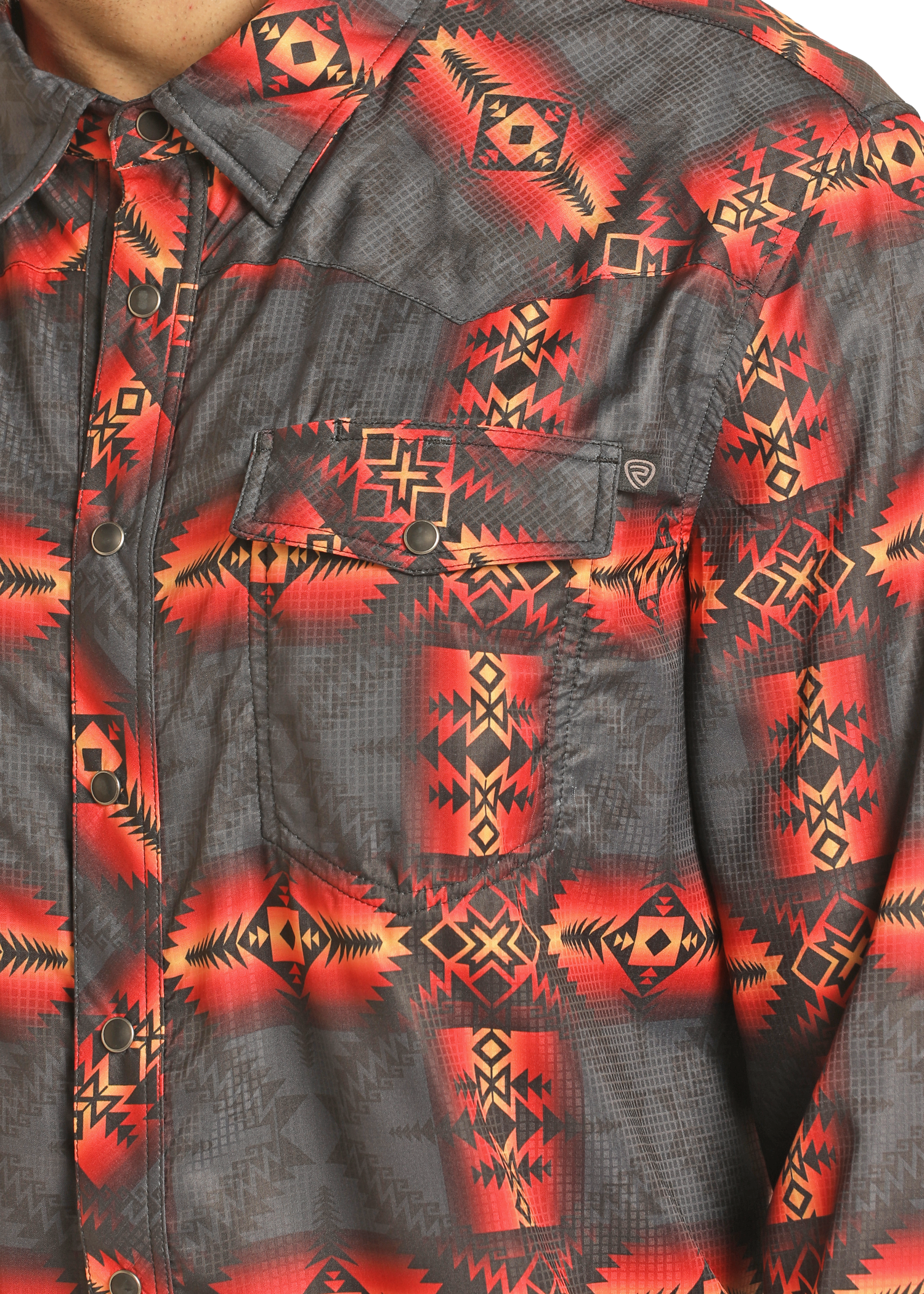 TEK Western Red Aztec Long Sleeve Shirt