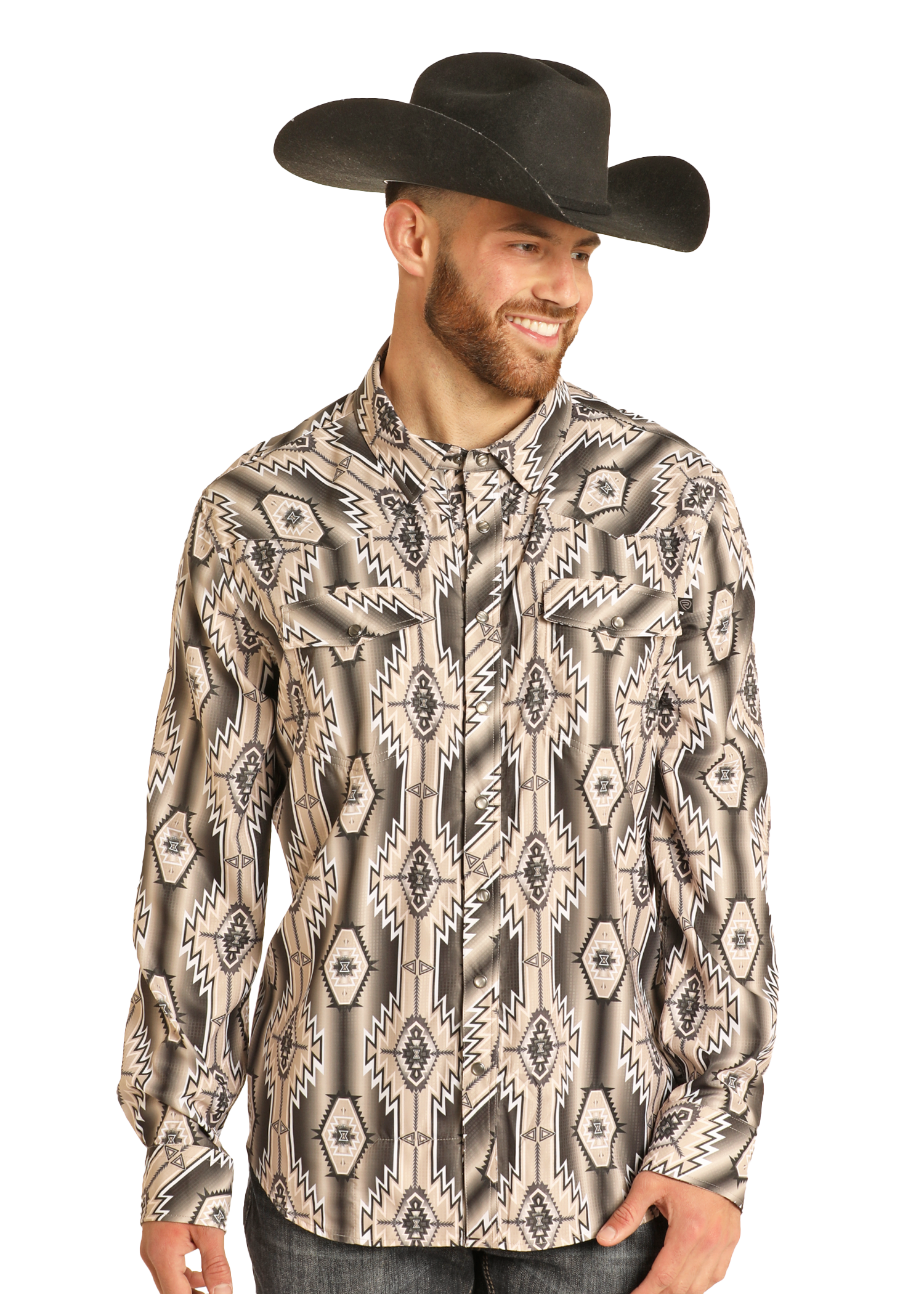 TEK Western Tan Aztec Long Sleeve Shirt