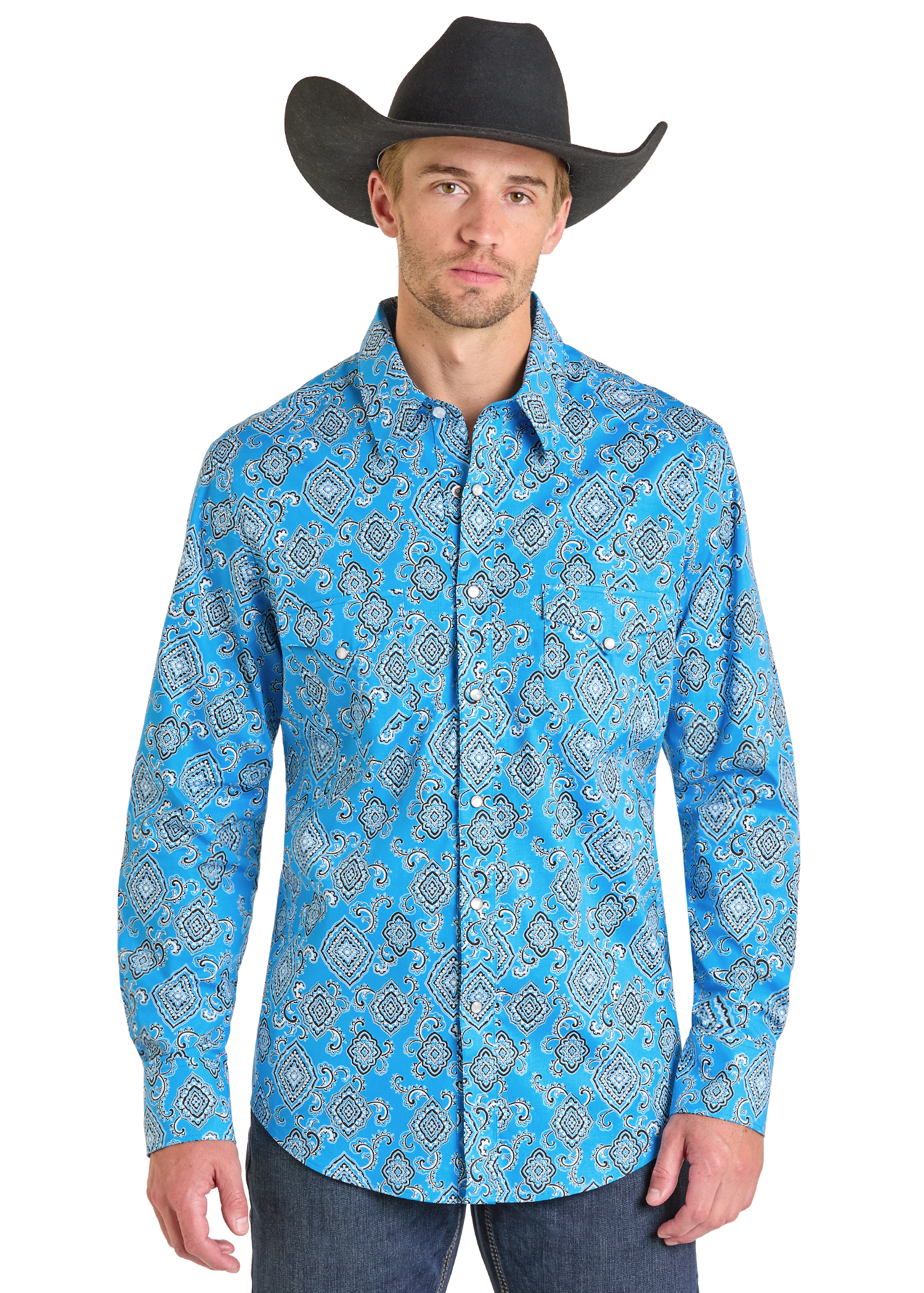 Slim Fit Paisley Medallion Long Sleeve Snap Shirt Slim Fit Paisley Medallion Long Sleeve Snap Shirt