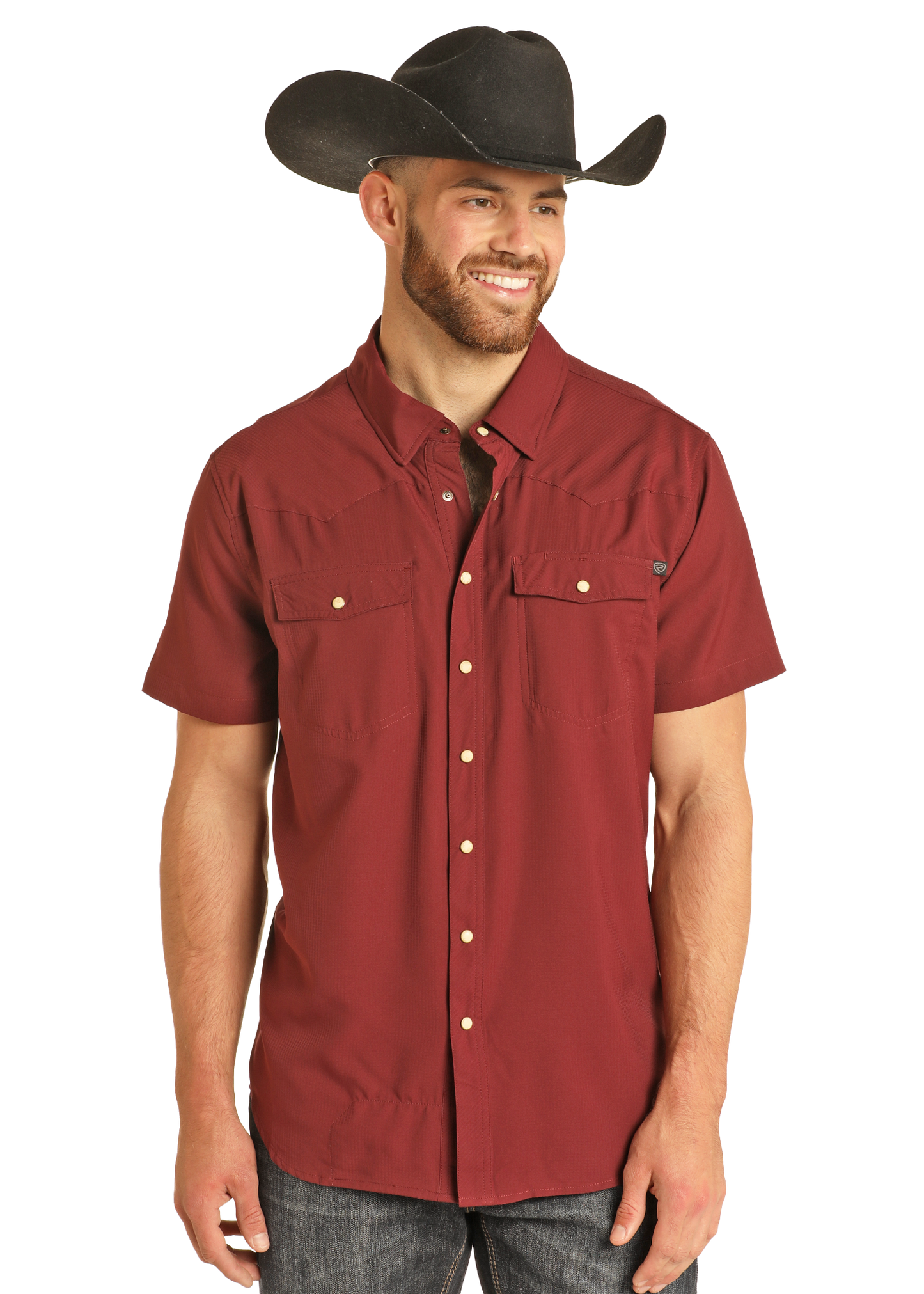 TEK Western Maroon Short Sleeve Shirt TEK Western Maroon Short Sleeve Shirt