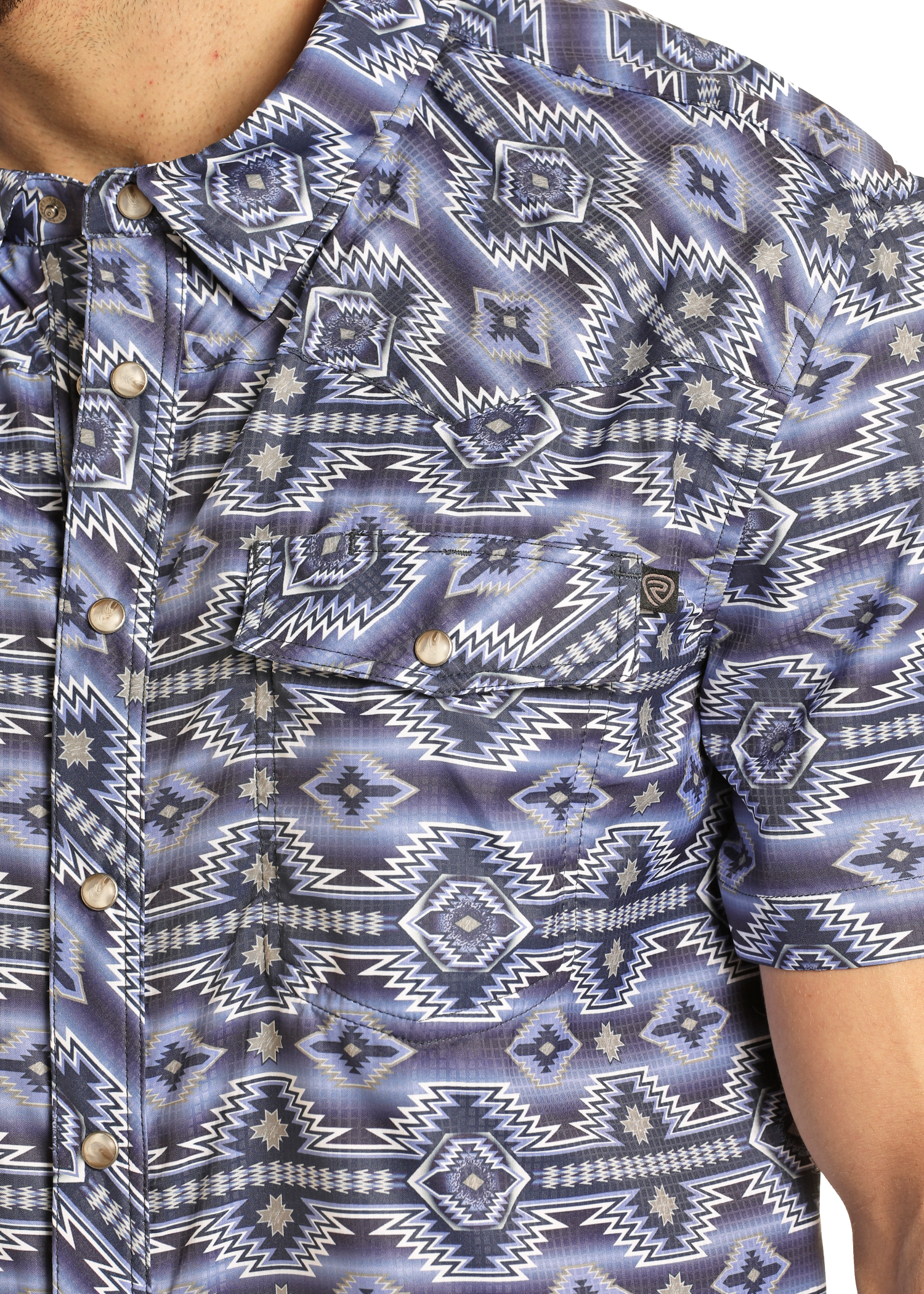 TEK Western Blue Aztec Short Sleeve Shirt