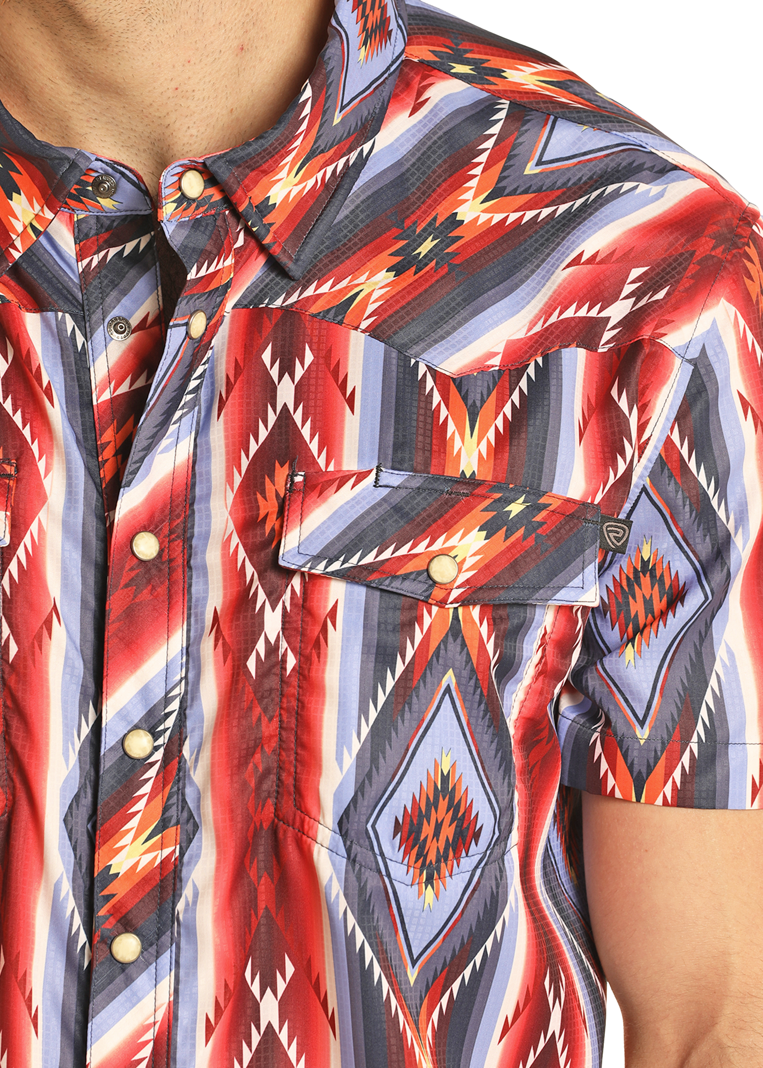 TEK Western Striped Aztec Short Sleeve Shirt