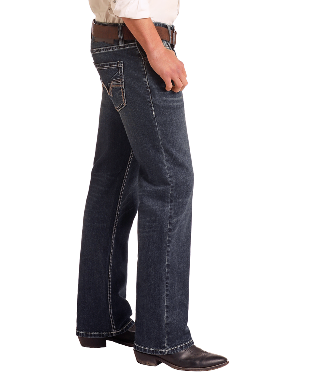 Men's Regular Fit Two-Tone V Embroidered Stackable Bootcut Men's Regular Fit Two-Tone V Embroidered Stackable Bootcut